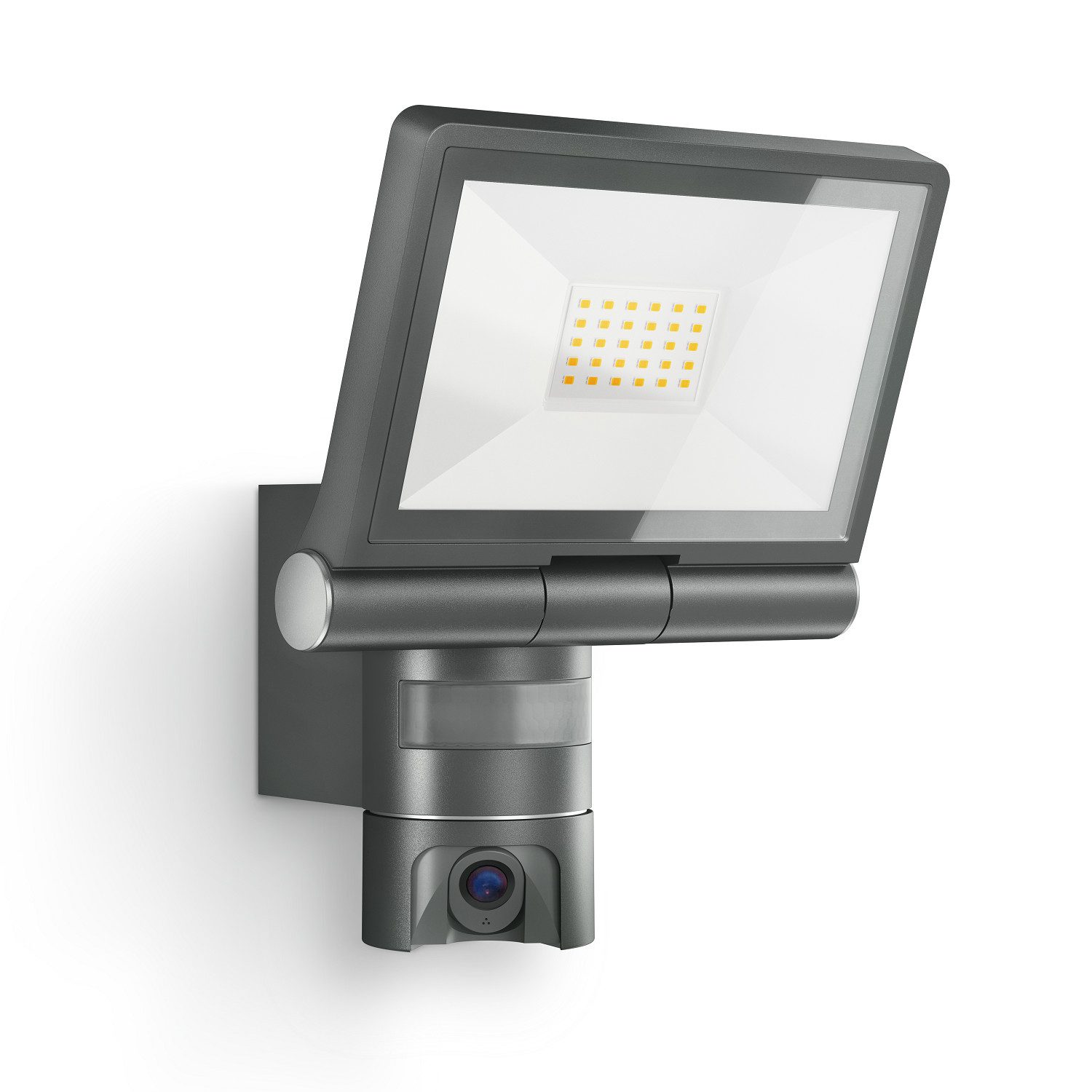 steinel LED Wandstrahler XLED CAM 2 SC, LED fest integriert, Warmweiß, 4 in 1 - Außenstrahler, Kamera, Bewegungssensor, Gegensprechanlage