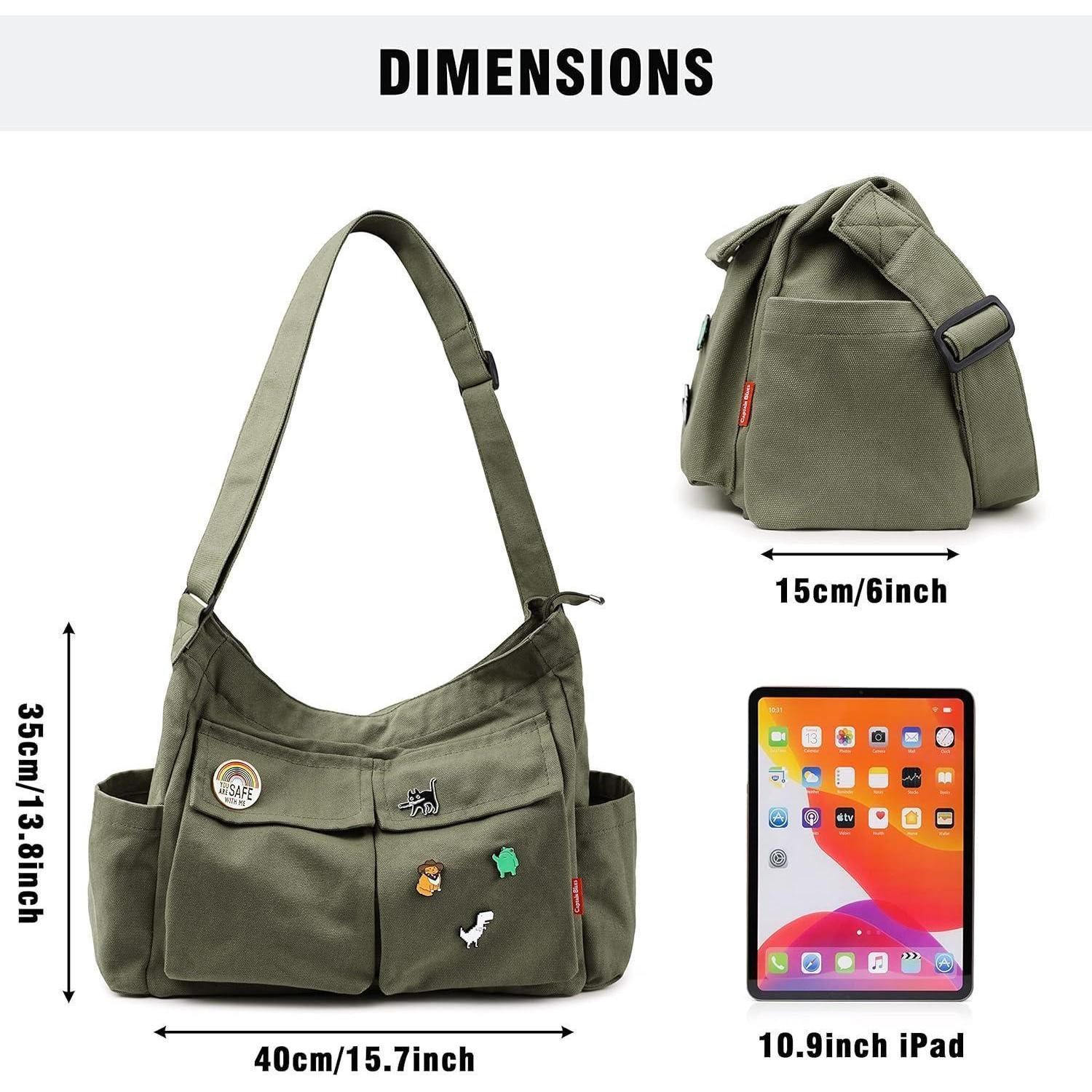 LuxusKollektion Messenger Bag Captain Blues Canvas Messenger Bag Umhängetasche Crossbody HoboICY Bag