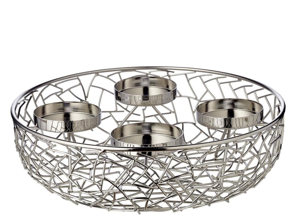 EDZARD Adventskranz Milano, (34 cm) Kerzenhalter für Stumpenkerzen, Adventsleuchter