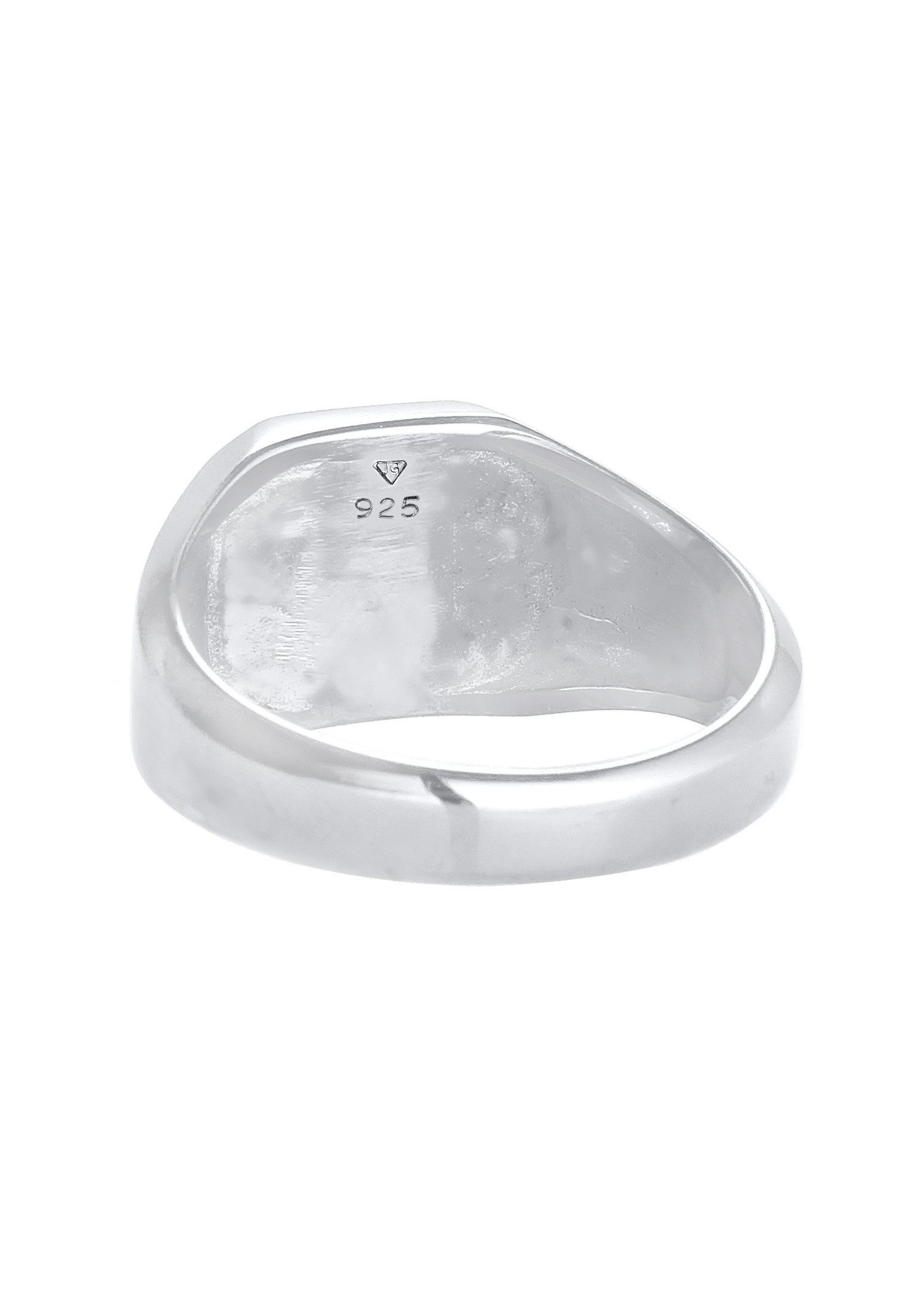 Kuzzoi Siegelring Herren Emaille Blau Basic 925 Silber