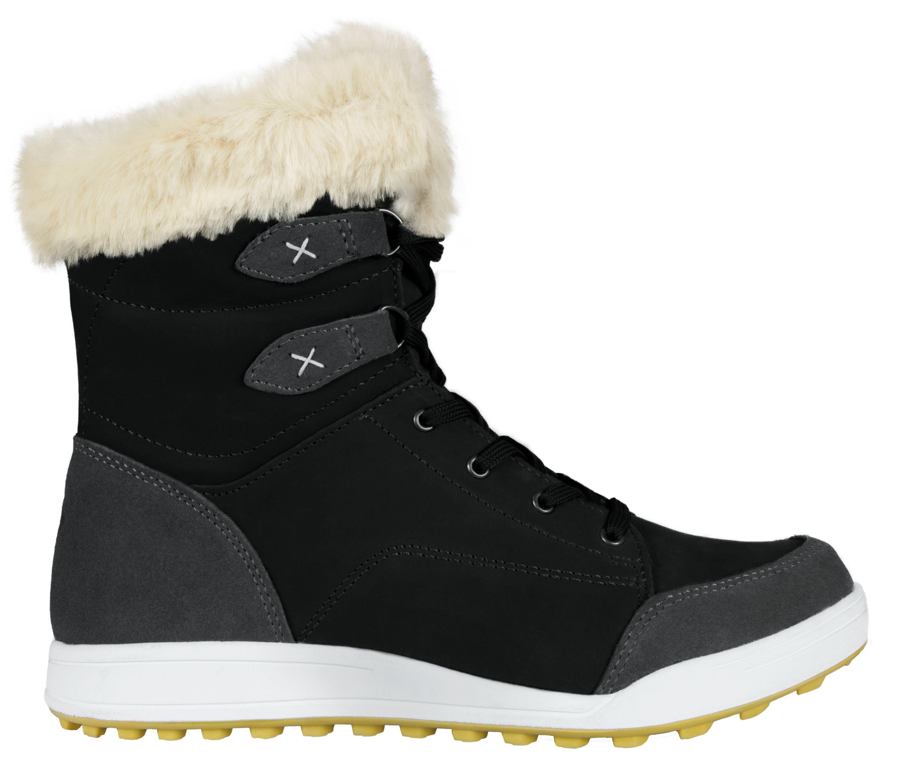 GUGGEN Mountain Winterstiefel HPC56 Damenfellstiefel Damenwinterstiefel Fellstiefel Stiefel Verstärkten Fersenbereich, kunstfell, Wasserdicht, Lederstiefel