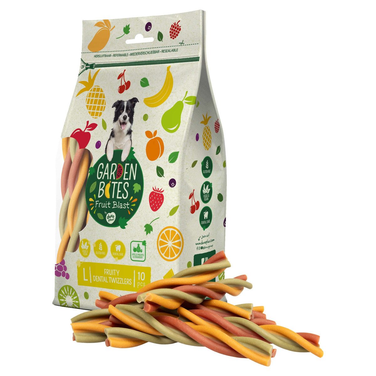 DUVO+ Garden Bites Fruity Dental Twizzlers, für: Hund