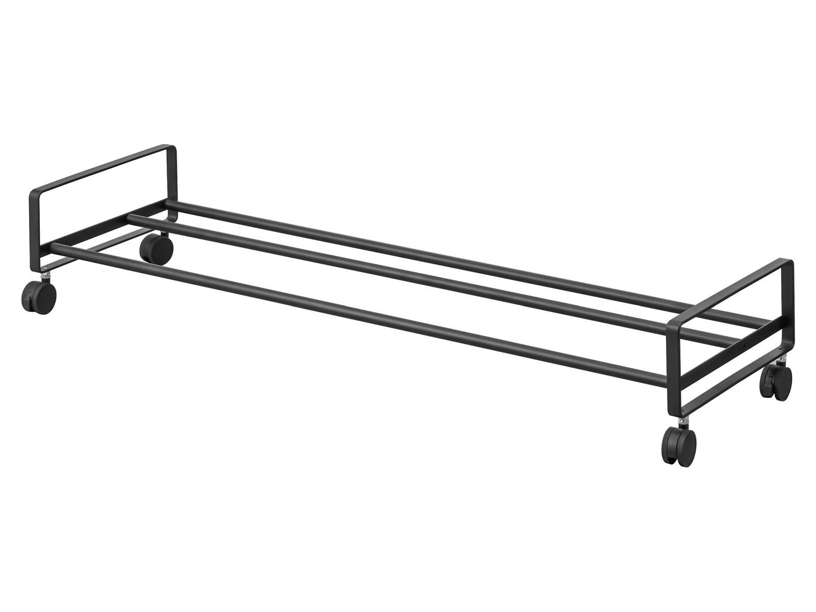 Yamazaki Schuhregal Tower Schuhablage Metall mit Rollen mobil kompakt schmal flach, Schuhständer, Schuhablage flach, rollbar für bis zu 4 Paar Schuhe