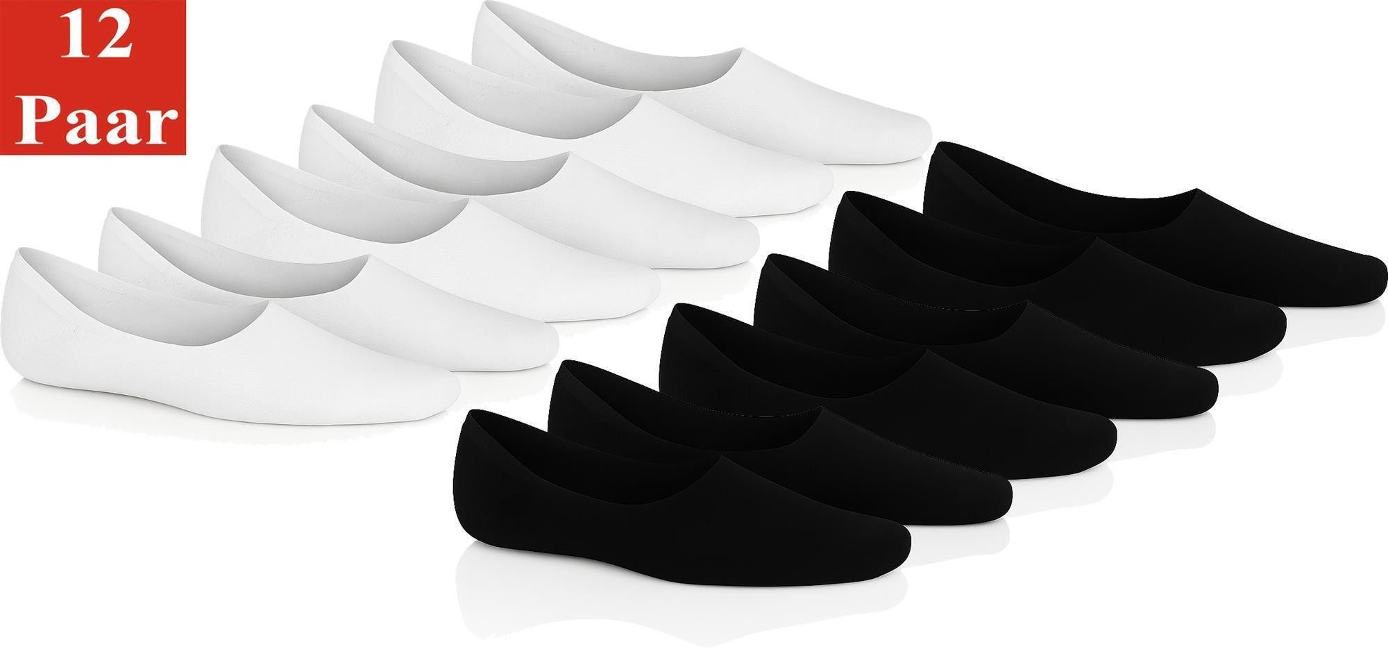 EloModa Füßlinge 12 Paar Damen & Herren Füßlinge – Unsichtbare Sneaker & Sport-Socken (12-Paar) ideal für Sneaker, Ballerinas & Sportschuhe