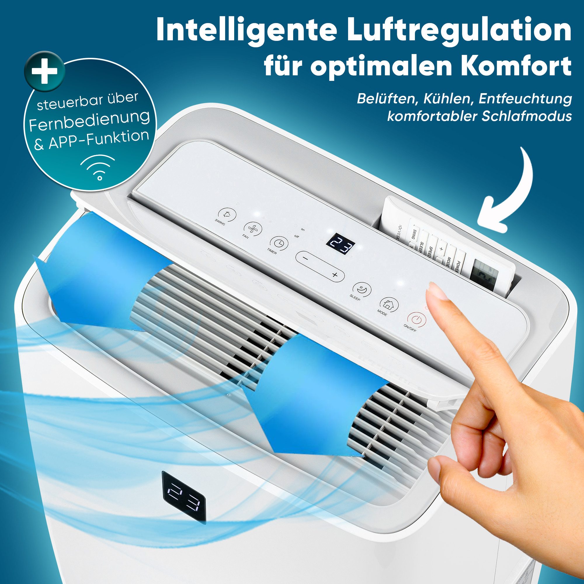 VESKA Portable Air Conditioner 12000 BTU/h - 3500 Watt, Monoblock with WiFi/App - Remote control, Timer, Dehumidifier