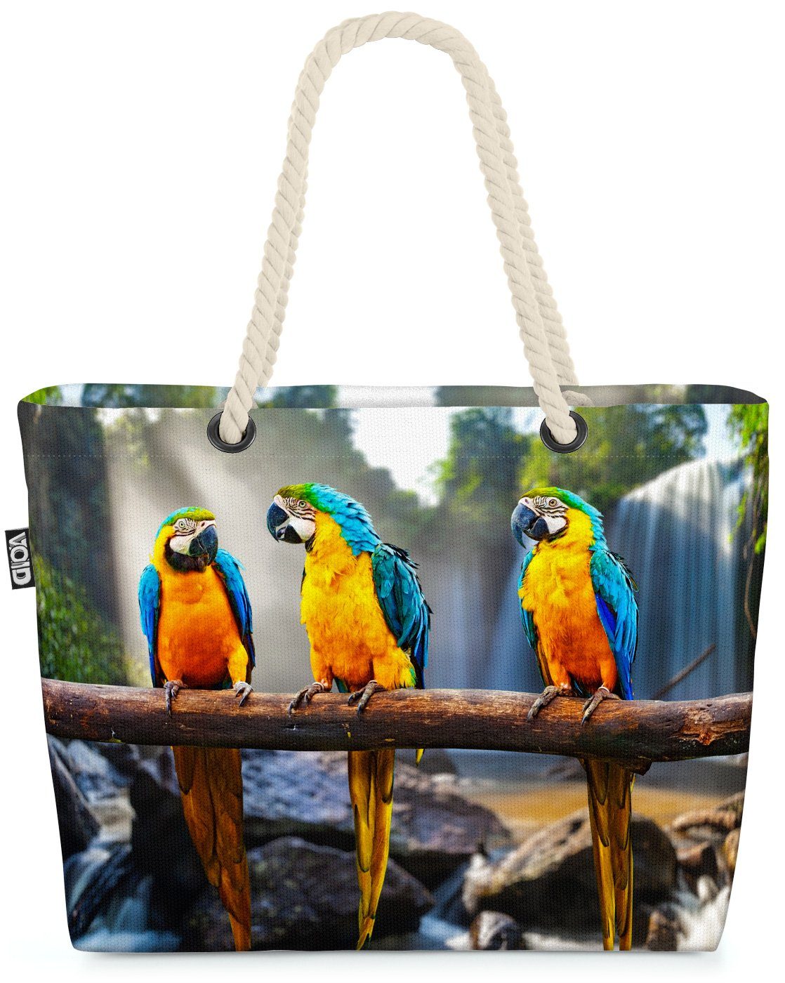 VOID Strandtasche (1-tlg), Gelbbrust Ara Papagei Beach Bag Papagei Afrika Vogel Haustier Tier Safari Feder