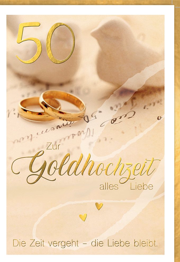 Verlag Dominique Grußkarten Goldhochzeit Glückwunschkarte im Format