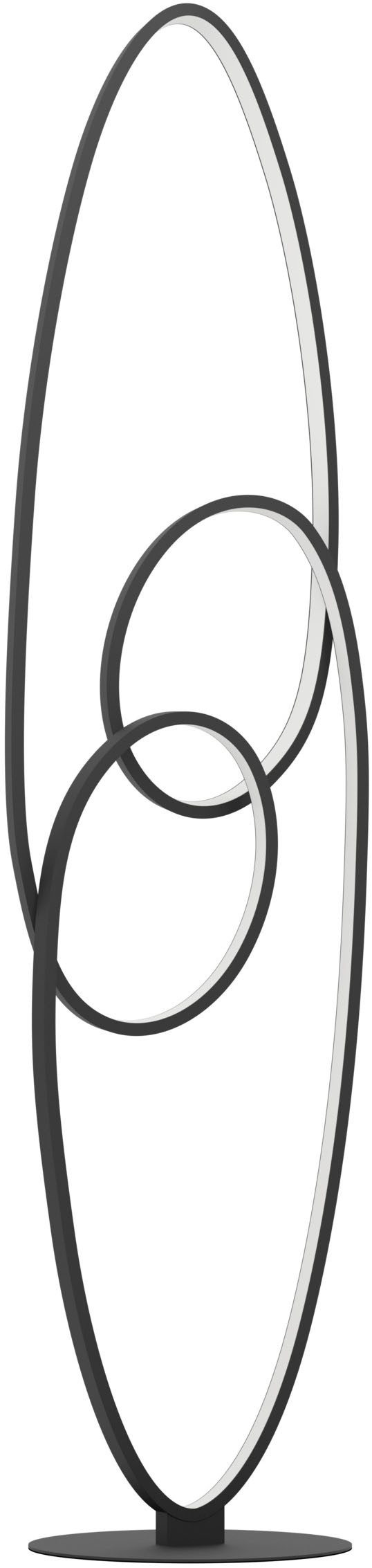 EGLO Stehlampe GIANELLA Stehlampe - Alu, Stahl - LED - 38W - IP20, Ein-/Ausschalter, LED fest integriert, Warmweiß, Standleuchte, Leselampe, Wohzimmer, Schlafzimmer, L25 x B30 x H120,5cm