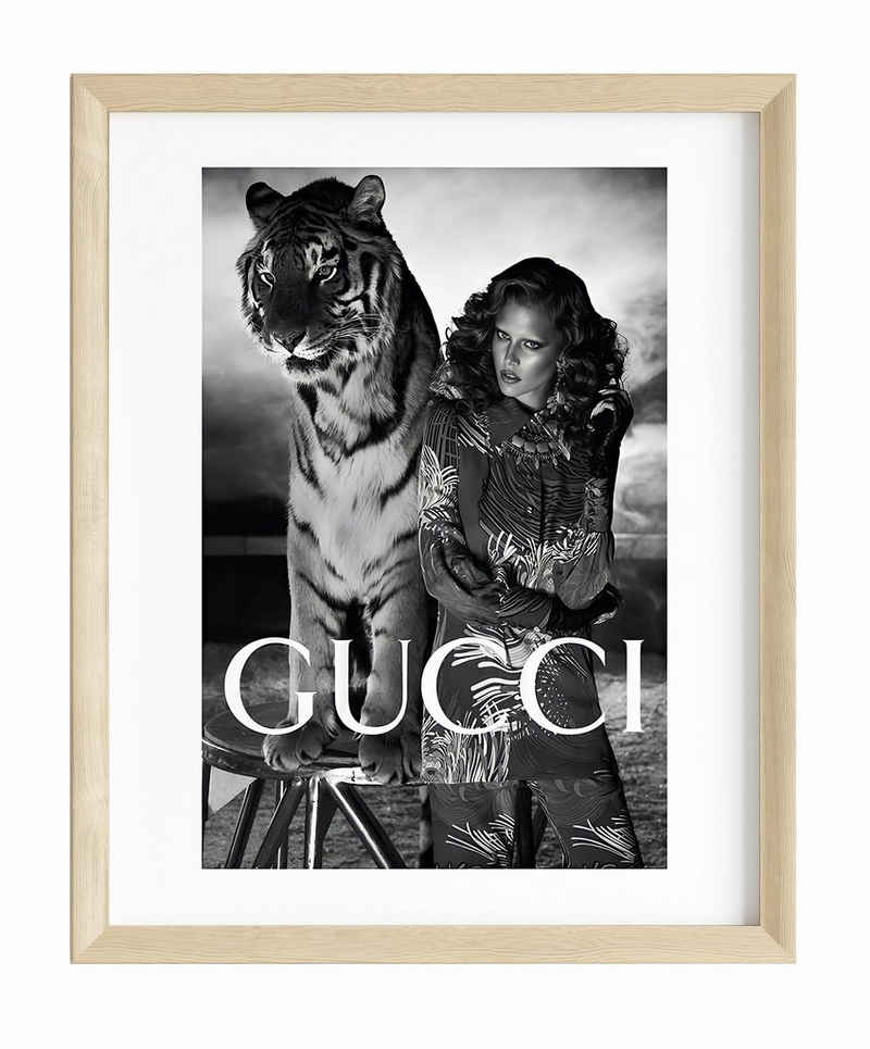 JUSTGOODMOOD Poster Premium ® Gucci Poster · Tiger · ohne Rahmen, Poster in verschiedenen Größen verfügbar