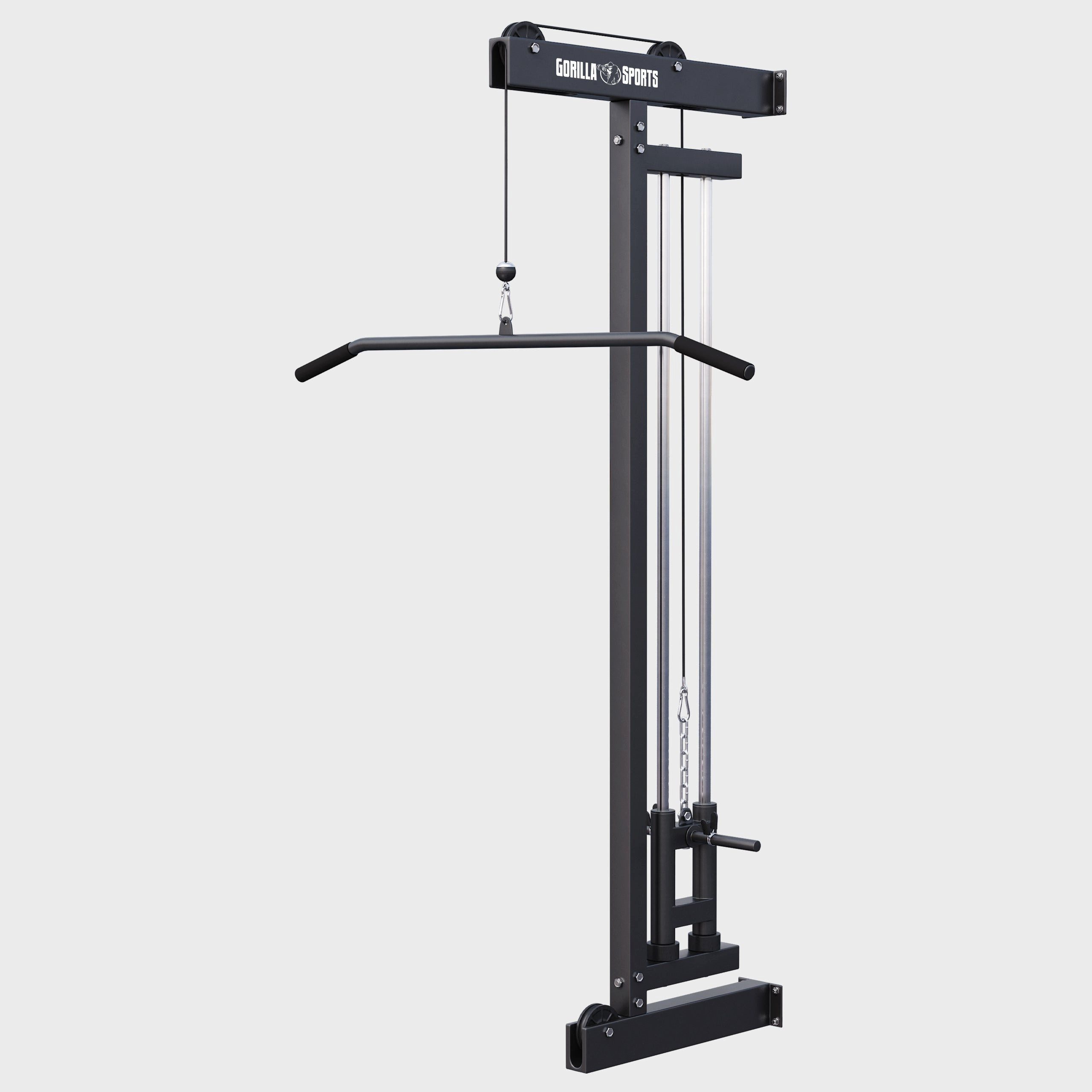 GORILLA SPORTS Kraftstation Latzugturm zur Wandbefestigung Schwarz, (3-tlg)