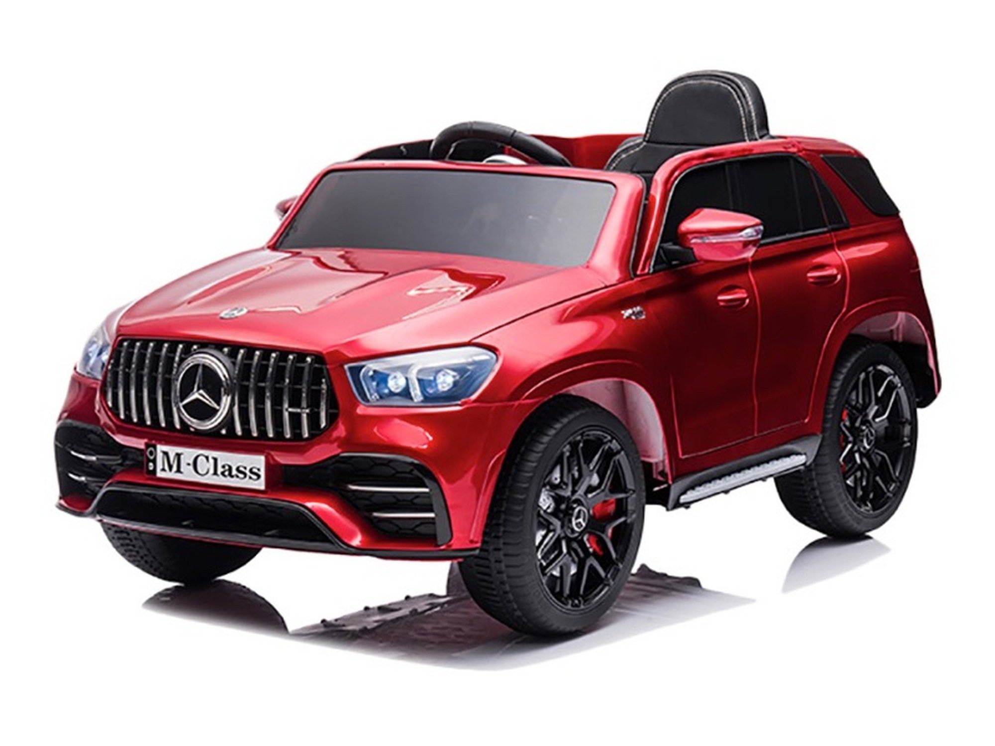 TPFLiving Elektro-Kinderauto Mercedes M-Class mit Fernbedienung - 2 x 12 Volt - 7Ah-Akku, Belastbarkeit 30 kg, Kinderfahrzeug mit Soft-Start und Bremsautomatik - Farbe: schwarz