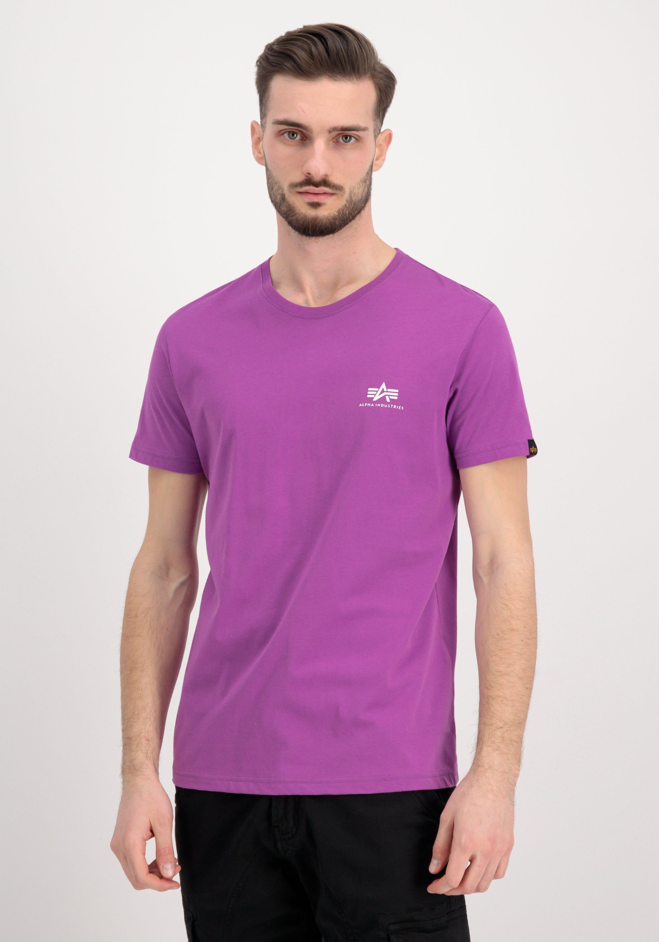 T magenta Men Industries Alpha T-Shirt - dark Alpha Industries Backprint T-Shirts