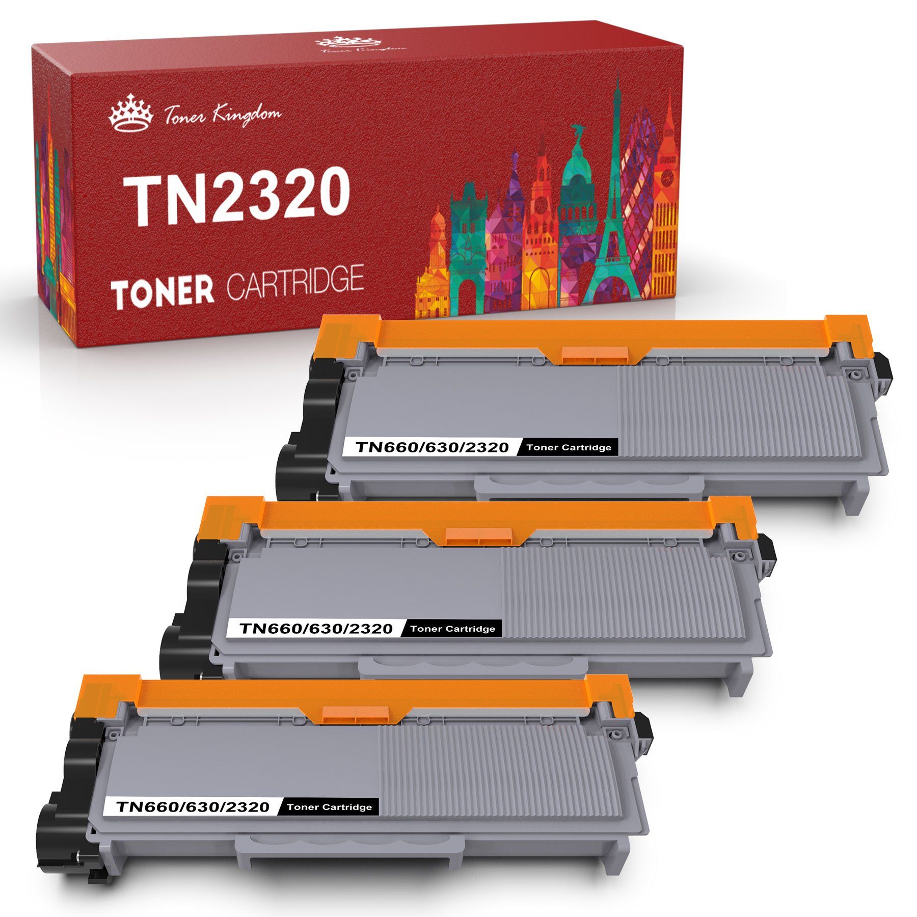 Toner Kingdom Tonerpatrone 3PK TN2320 für Brother MFC-L2700DW HL-L2340DW DCP-L2520DW