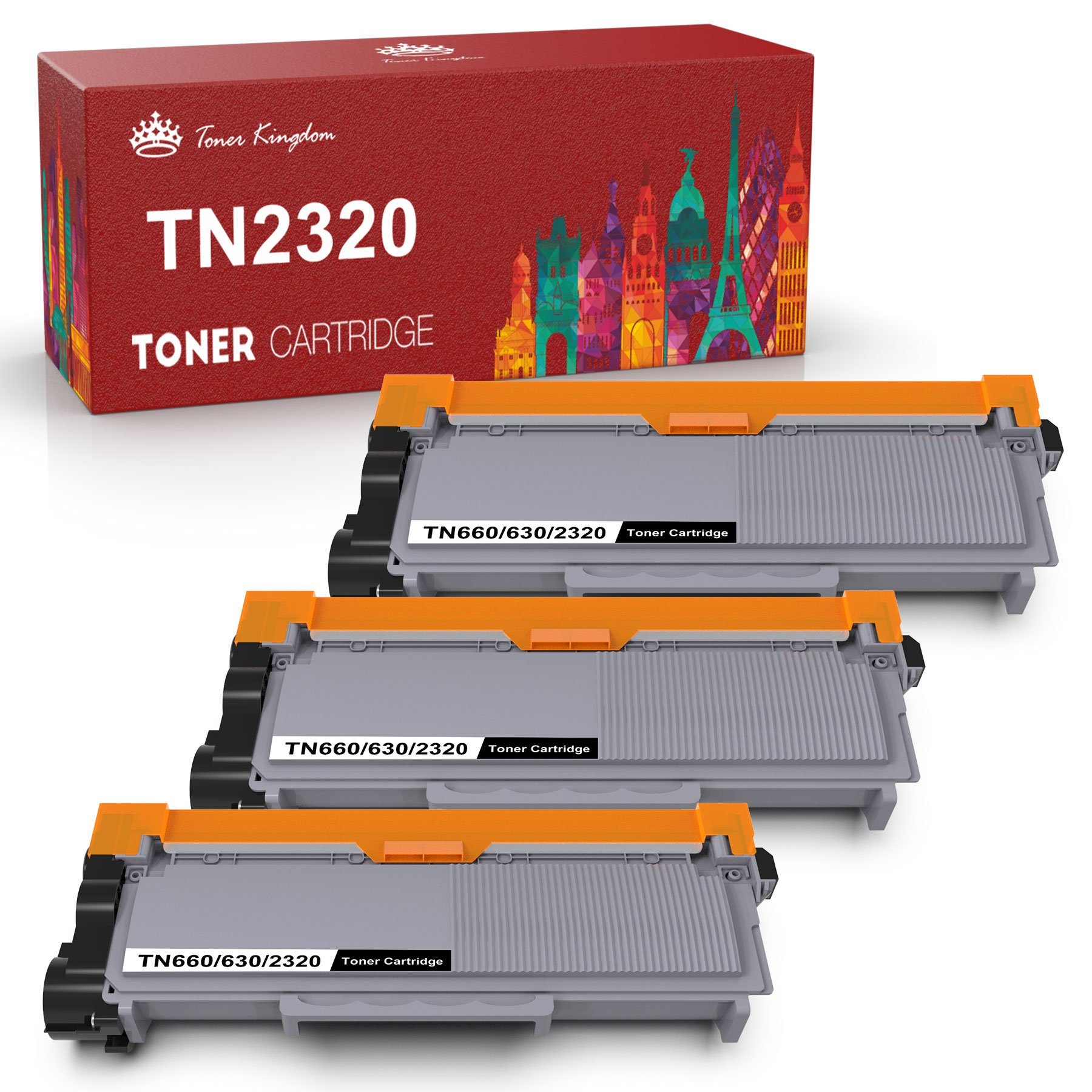 Toner Kingdom Tonerpatrone 3PK TN2320 für Brother MFC-L2700DW HL-L2340DW  DCP-L2520DW