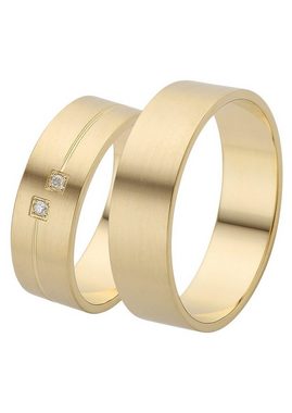 Firetti Trauring Schmuck Geschenk Gold 375 Hochzeit Ehering Trauring "LIEBE", Made in Germany, wahlweise mit oder ohne Brillanten