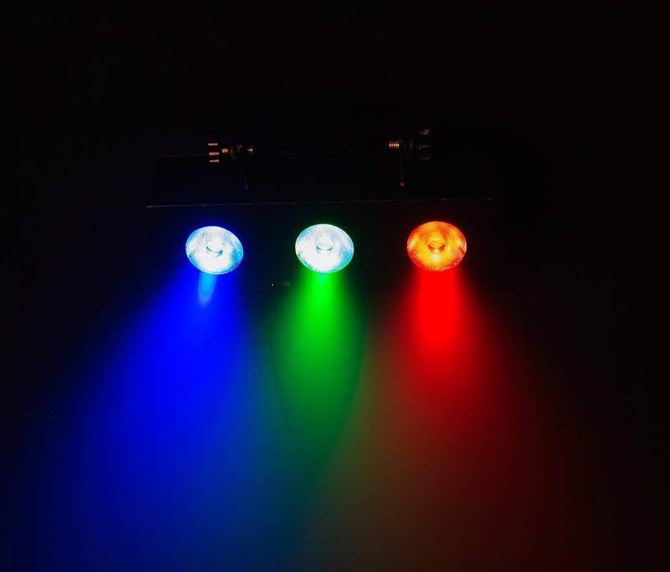 Discolicht LED Grün integriert, / LED Blau / E-Lektron MS-3 fest Multi-Spot, Rot