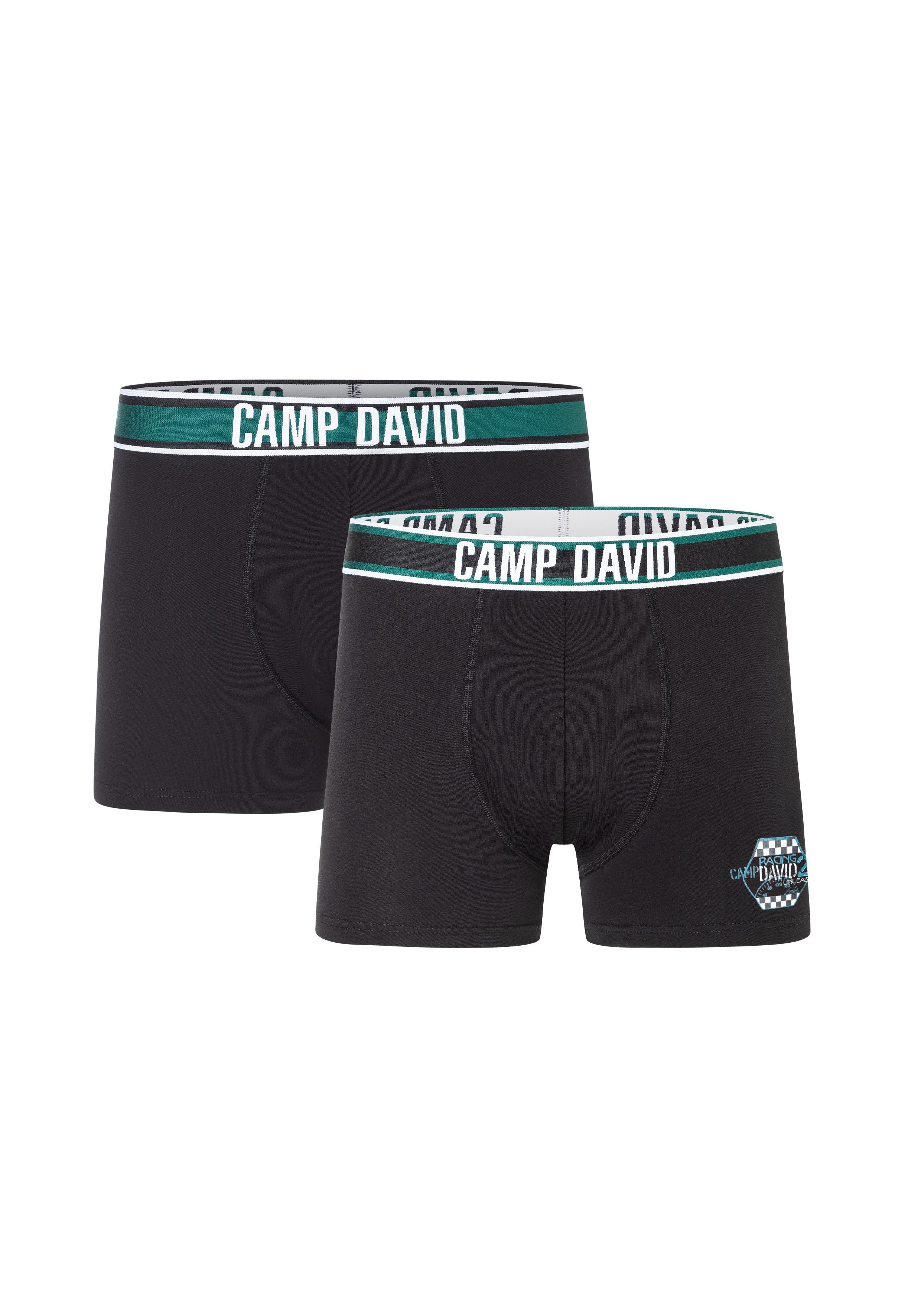 CAMP DAVID Boxershorts casual (2er Pack) mit elastischem Bund günstig online kaufen