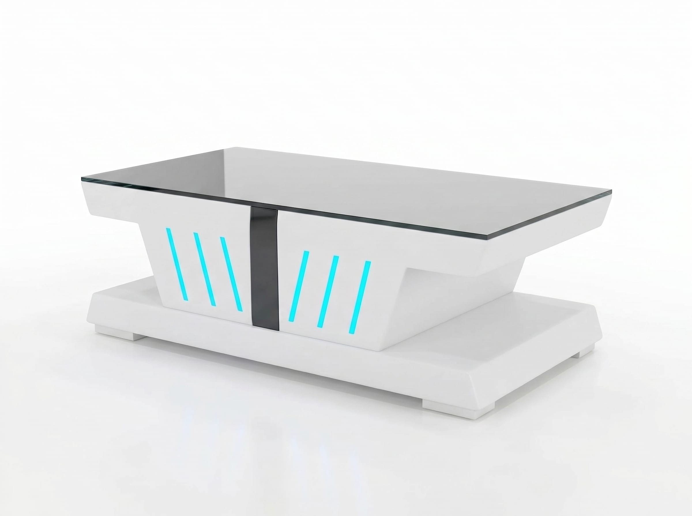 Xlmoebel Stehtisch Moderner LED Couchtisch in Weiß für das Wohnzimmer, Made in Europa