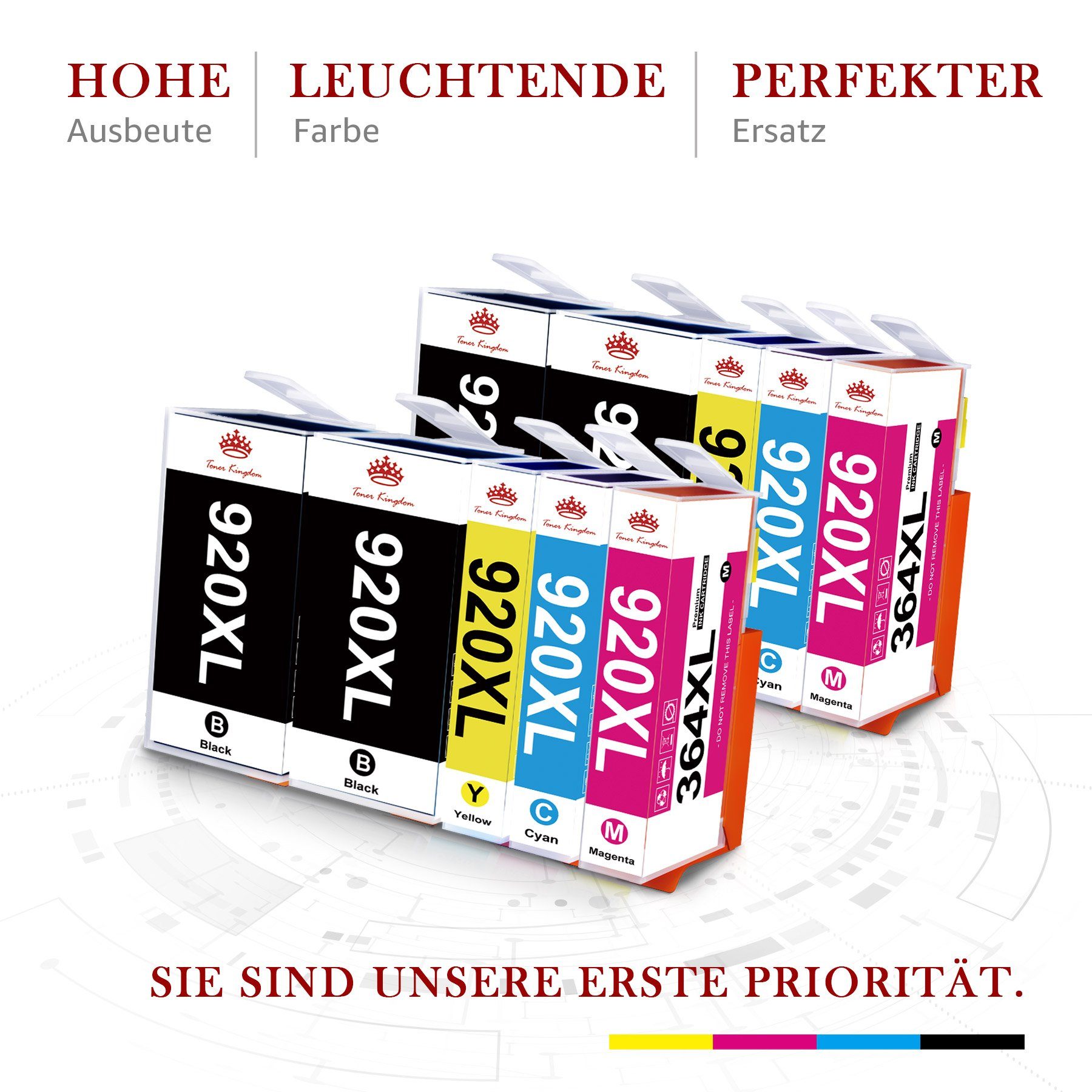 6500 Kingdom (0-tlg) Toner 6000 für 920XL HP XL 920 Tintenpatrone 6500A Officejet