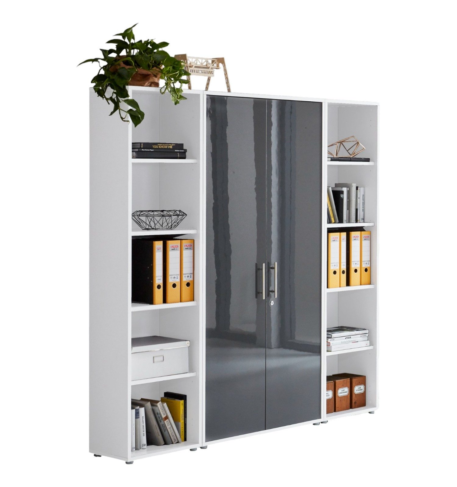 BMG Мебель Aktenschrank Office Edition 3 (Schrankwand Set, 3tlg) abschließbar, matt oder Hochglanz lackiert