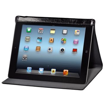 Hama Tablet-Hülle Tasche Alicante Schwarz für Apple iPad 3/4, Klapp-Tasche für Apple iPad 4 3 4G 3G, Stand-Funktion
