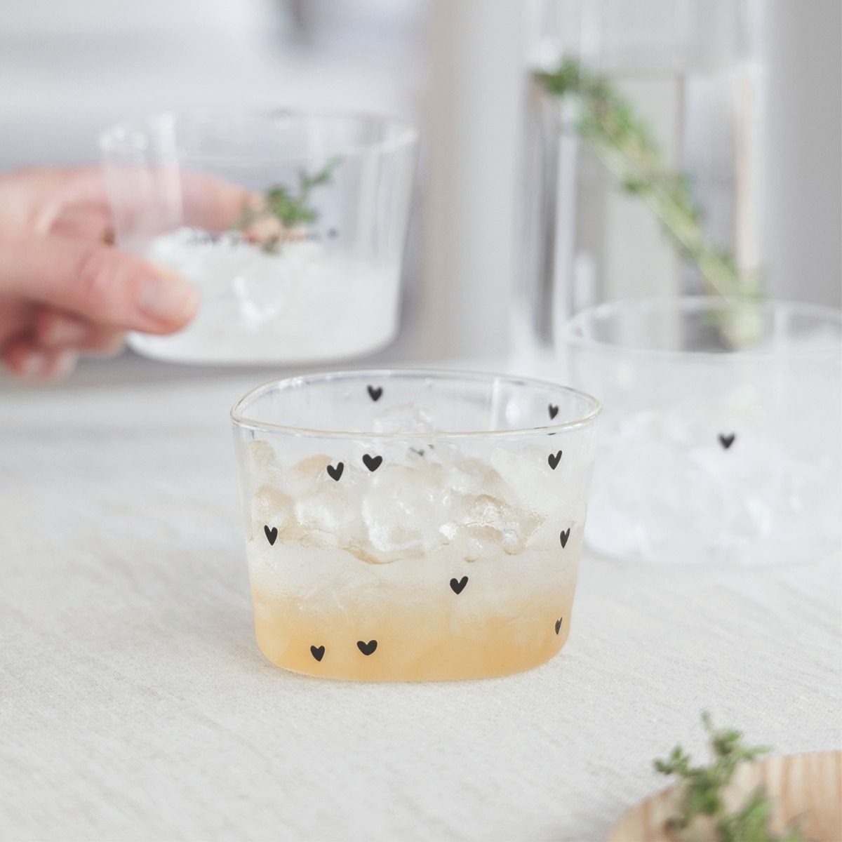 Bastion Collections Dessertschale HEART, Glas, Handwäsche, transparent, Herz, H: 6cm