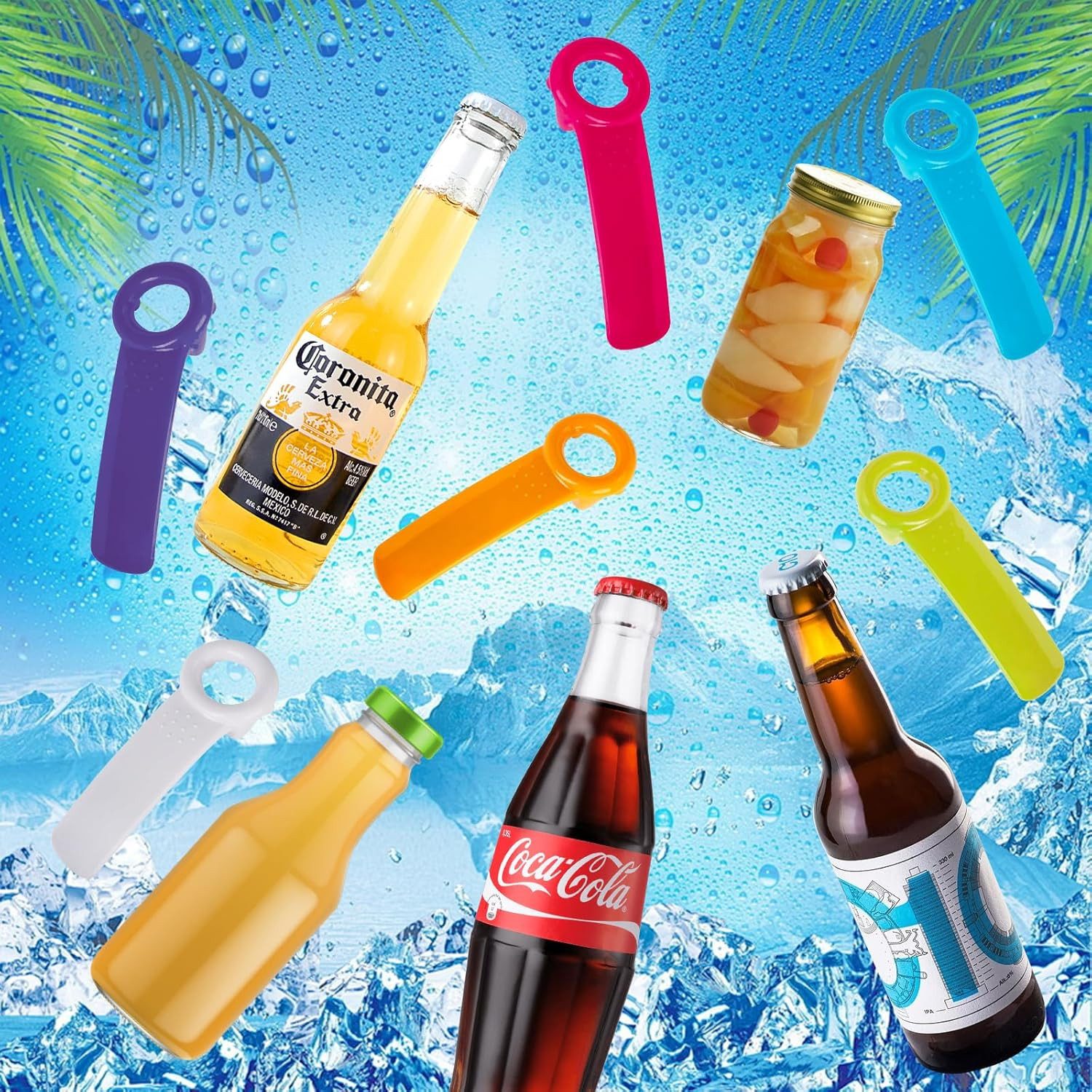 FELIXLEO Flaschenöffner Deckelöffner Glasöffner Schraubdeckelöffner Deckelöffner (6-tlg)