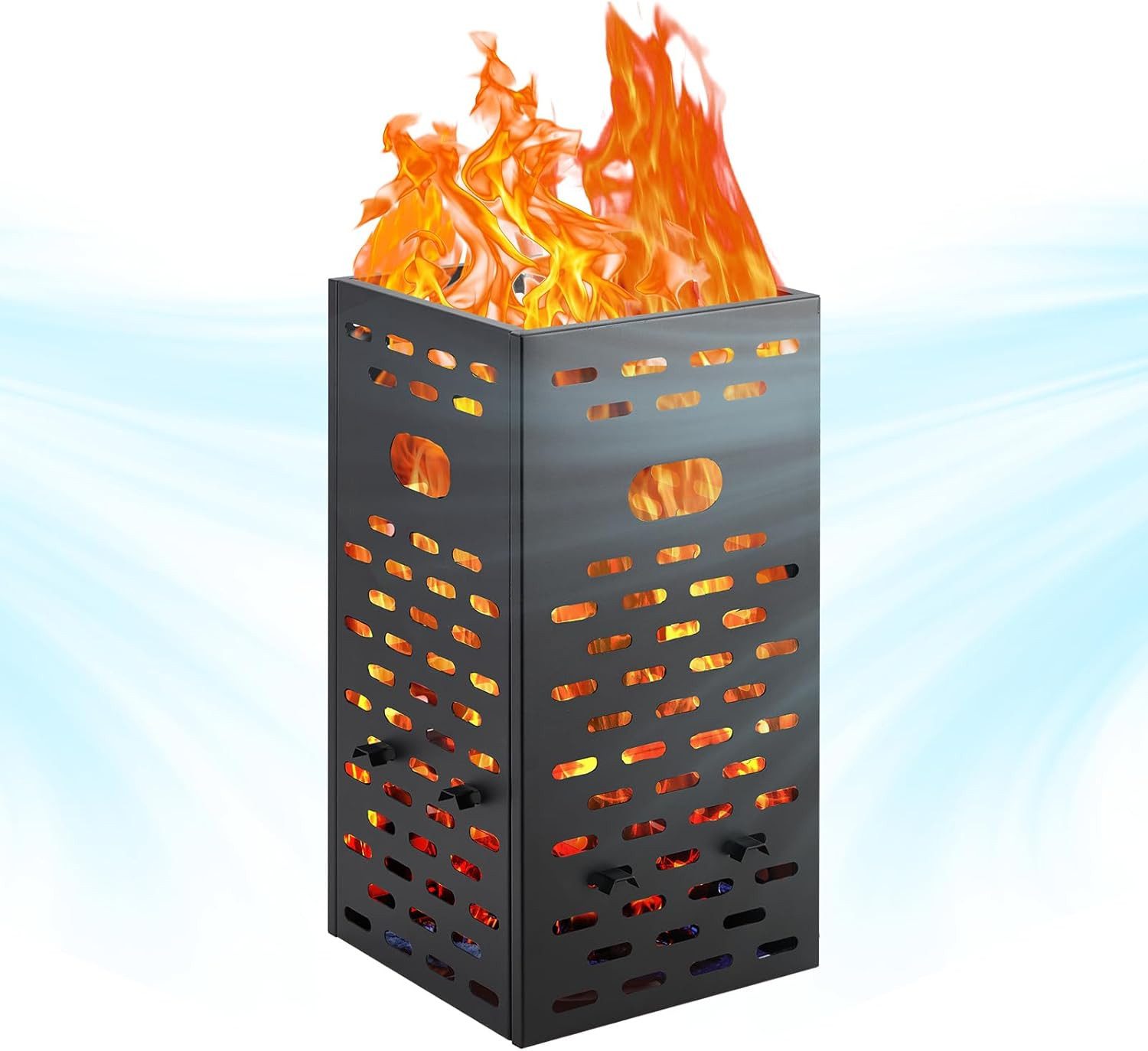 GarveeMore Feuerkorb extra dicke Metall-Verbrennungstonnen für den Außenbereich, Verbrennungskorb für Gartenabfälle,Feuerstelle,Lagerfeuer,Camping