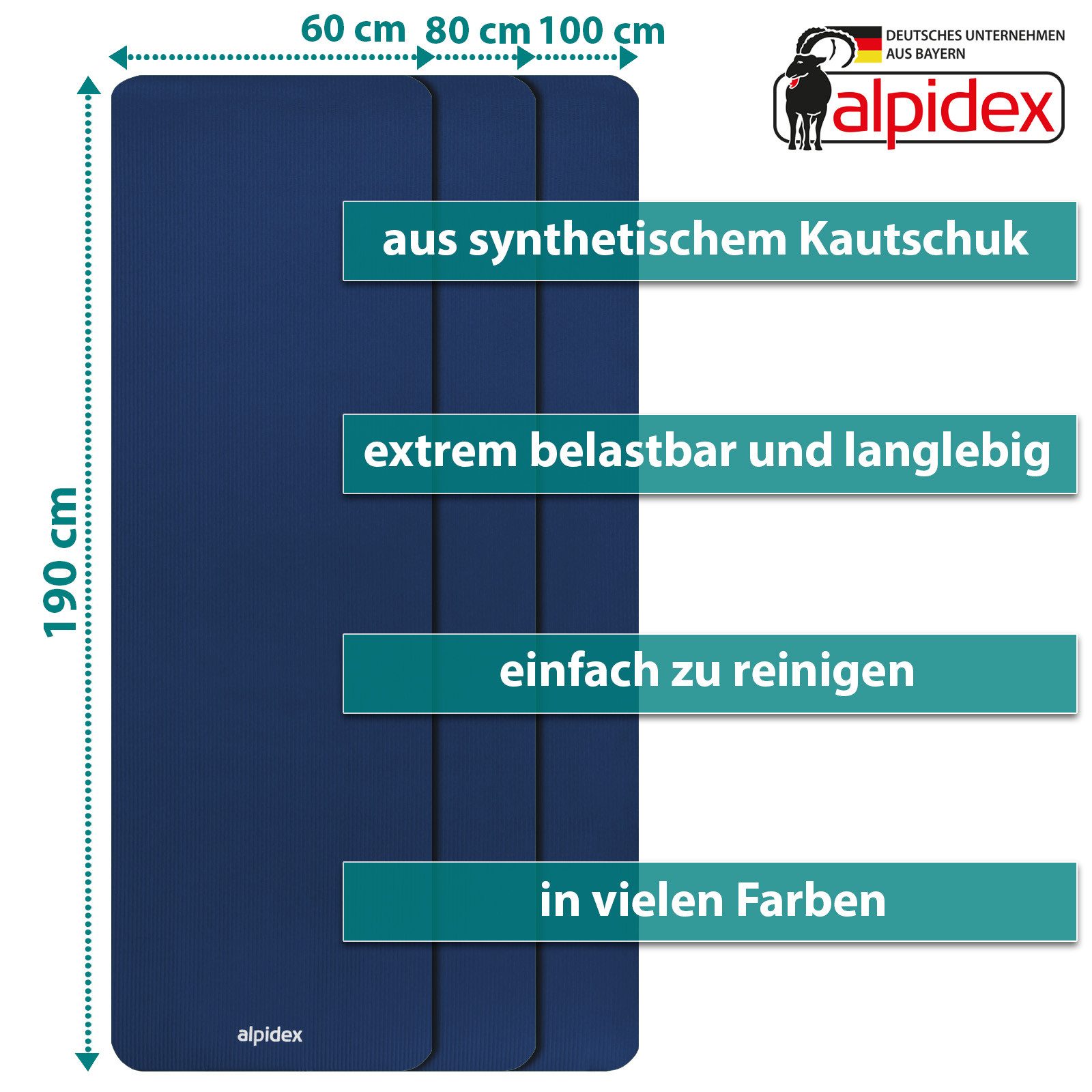 ALPIDEX Yogamatte ALPIDEX Yogamatte Extra Dick 1,5 cm