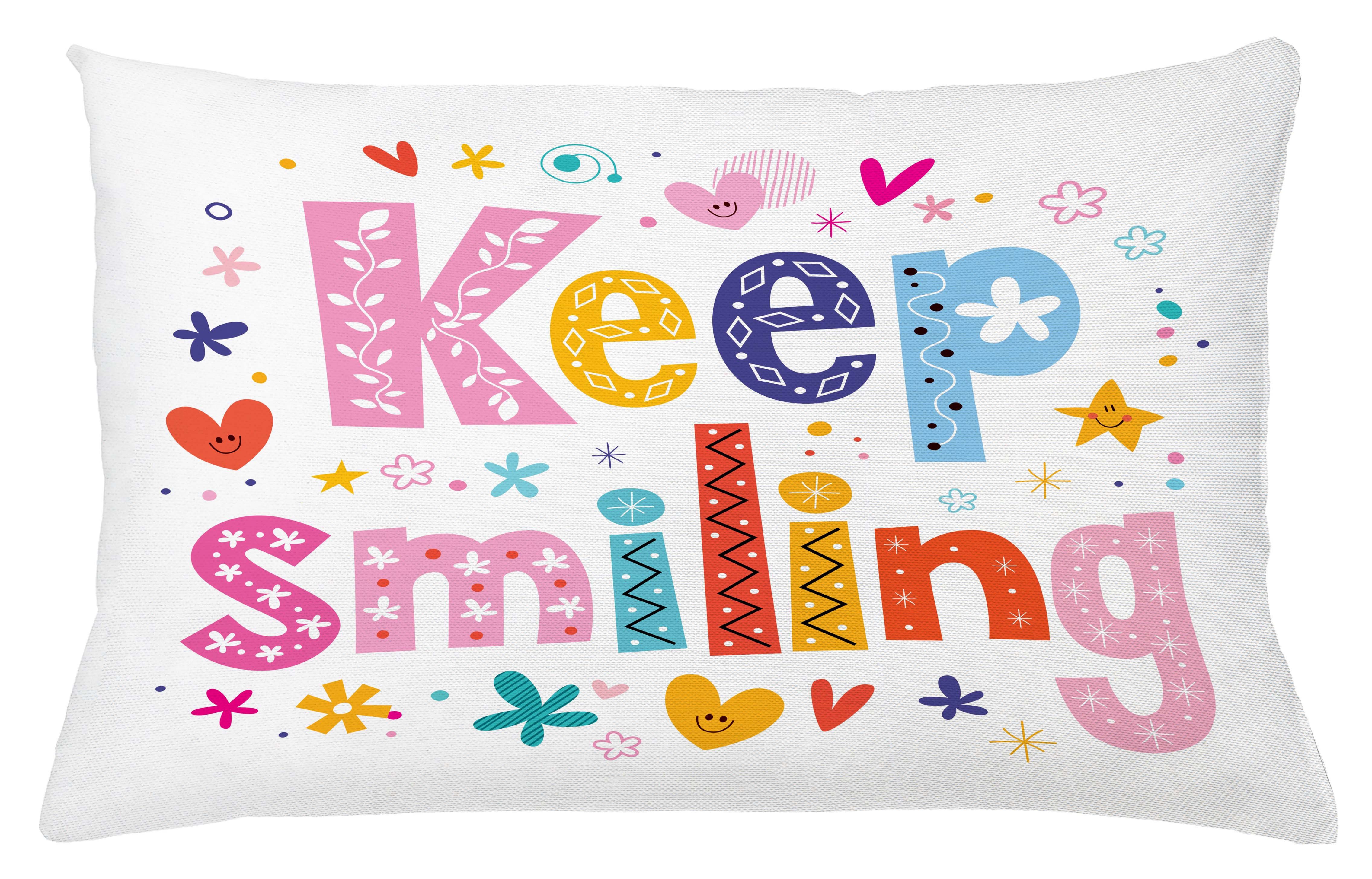 Abakuhaus Kissenbezüge Kissenhülle mit Farbfesten Klaren Farben Beidseitiger Druck, (1 Stück), Positive Energie Vivid Keep Smiling