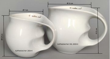 Colani Tasse Becher Tasse Kaffeetasse 260ml, Porzellan, Colani Schriftzug, im Geschenkkarton