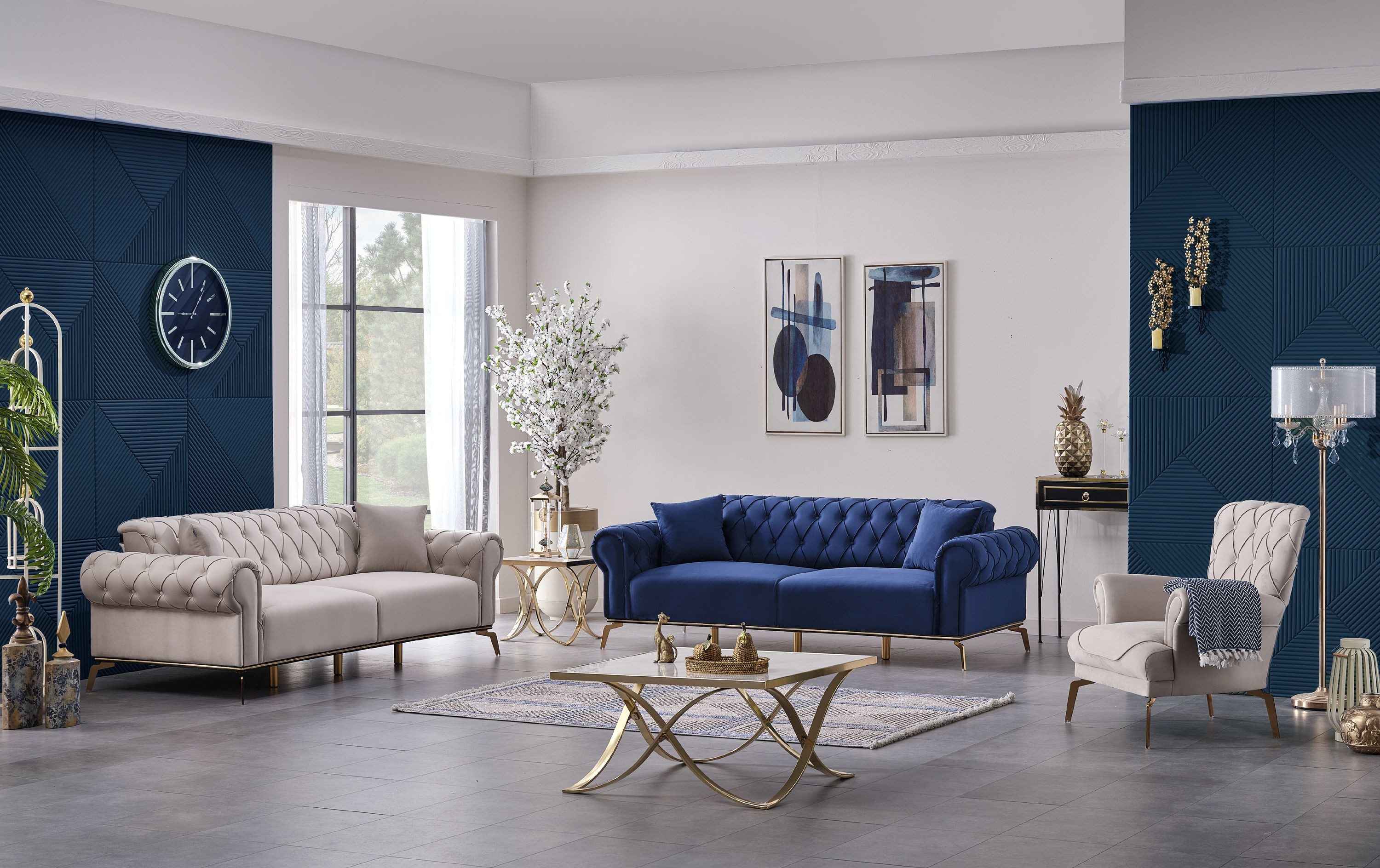 Nobelaa Sofa Sitzgruppe/Sofa Set - Wohnzimmergarnitur "Mira" 3+3+1