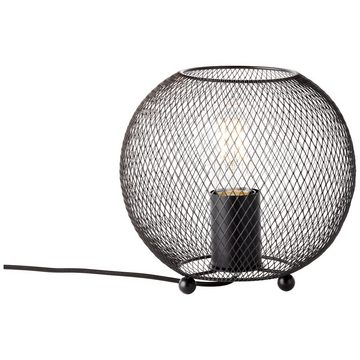 Lightbox Tischleuchte, ohne Leuchtmittel, Tischlampe, 18 cm Höhe, Ø 20 cm, Schalter, E27, 60 W, Metall, schwarz