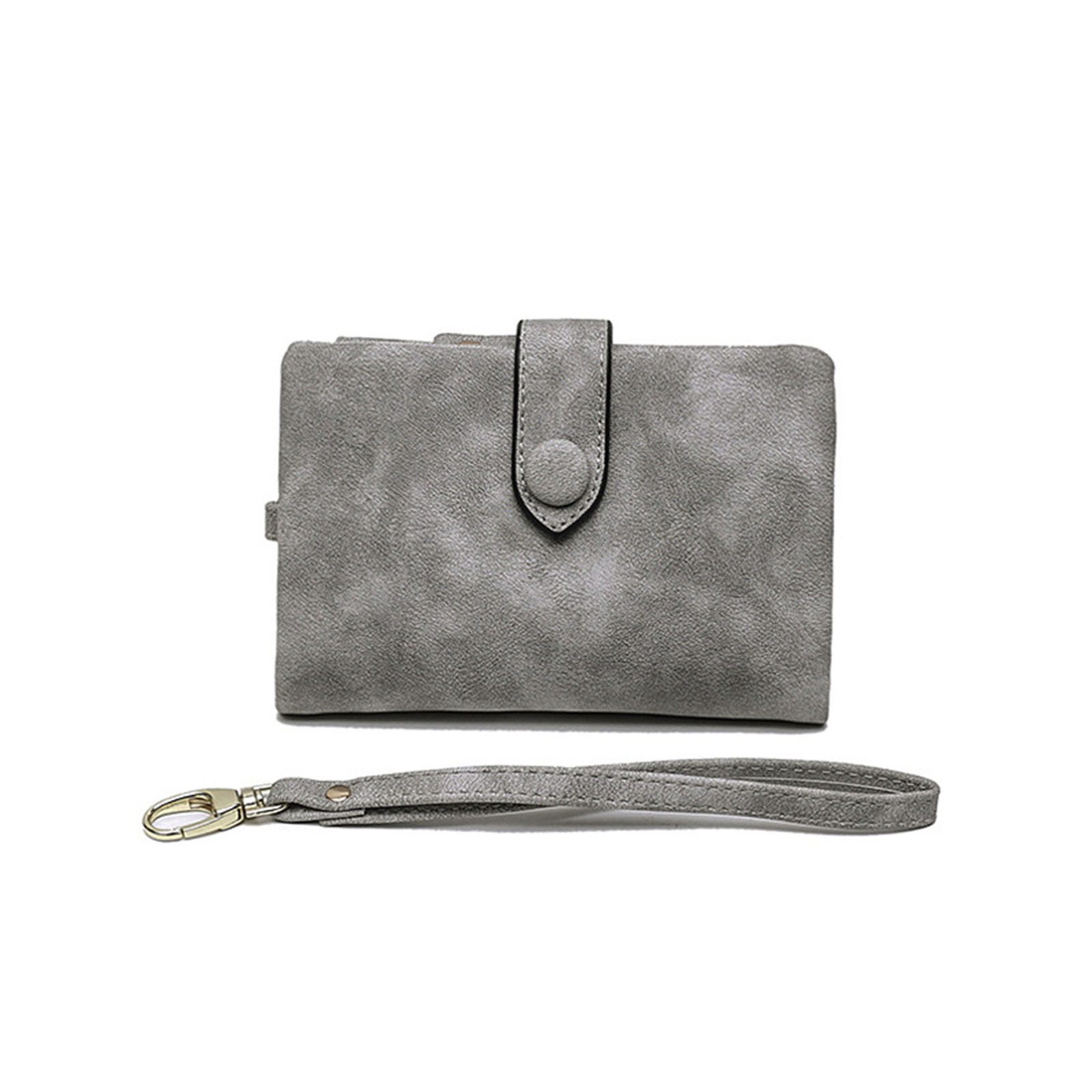 HAUSS SPOLE Geldbörse Geldbeutel Damen mit Bargeld/ID/Kreditkarte Halter Portemonnaie Damen (Mini Frauen Handtasche Ledergeldbörse Brieftasche, 1-tlg., mit RFID, Slim Wallet, Kreditkartenetui, Kartenhalter), Geld Beutel mit Kartenfäche und Münzfach 13.5 x 9.5 x 3 cm