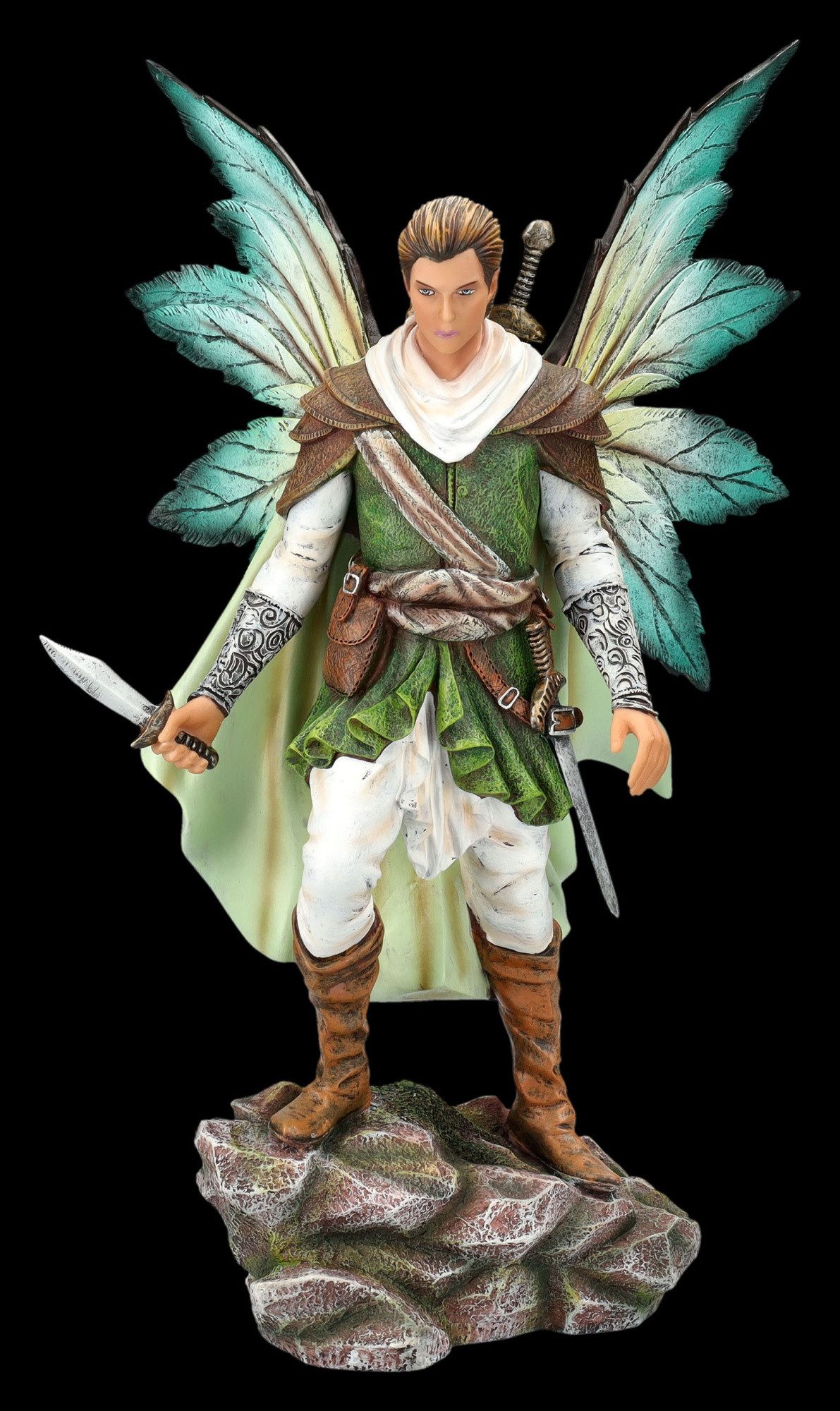 Figuren Shop GmbH Fantasy-Figur Elfen Figur Mann - Krieger Beschützer der Natur - Fantasy Dekofigur