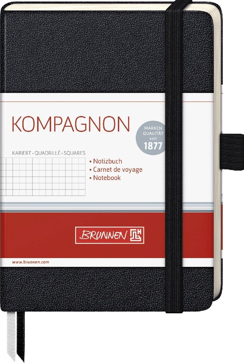 Notizbuch Notizbuch Kompagnon Klassik A6 kariert 96 blatt 80g/qm schwarz