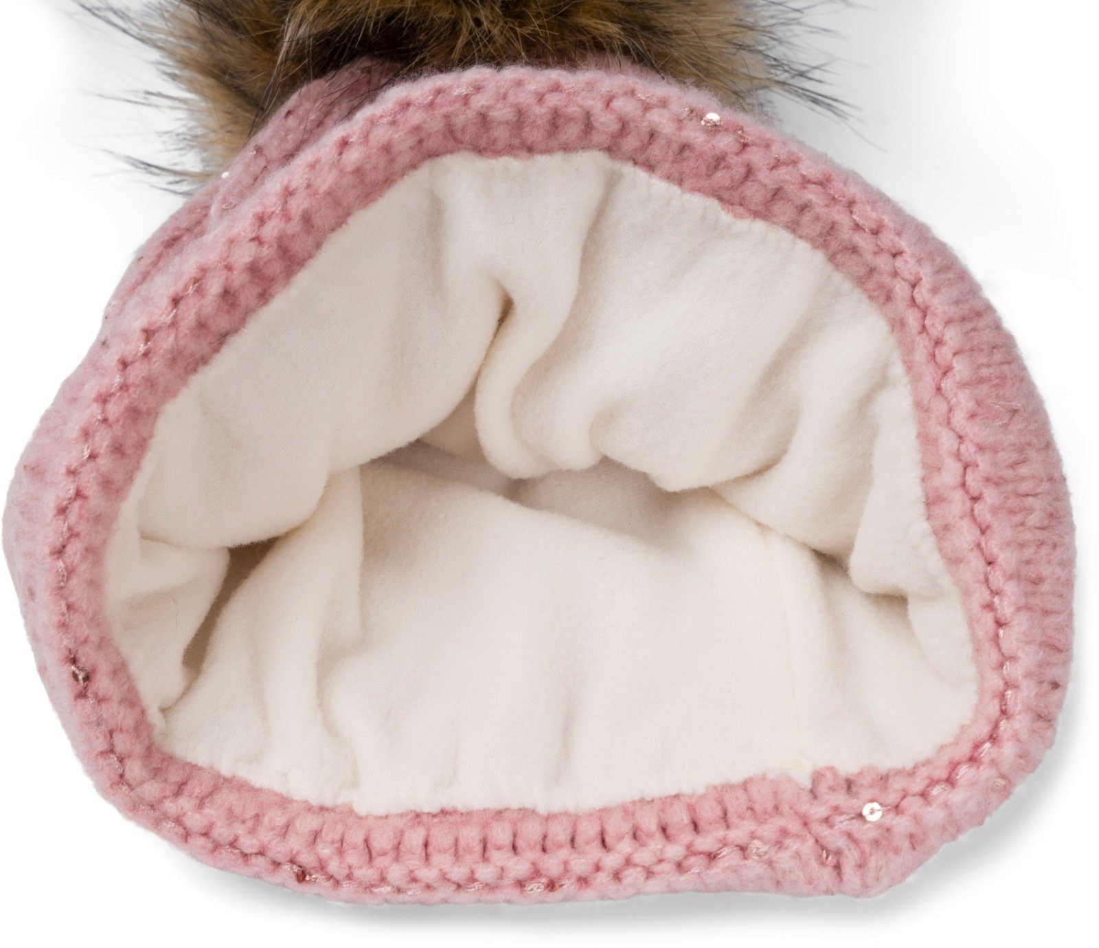 styleBREAKER Bommelmütze Strick Bommelmütze Einfarbig Pailletten günstig online kaufen