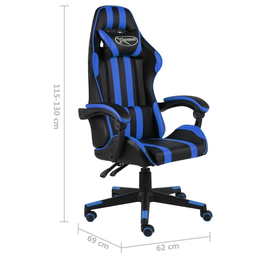 Bürostuhl Blau (1 Gaming-Stuhl Kunstleder und St) Schwarz Blau Blau | vidaXL