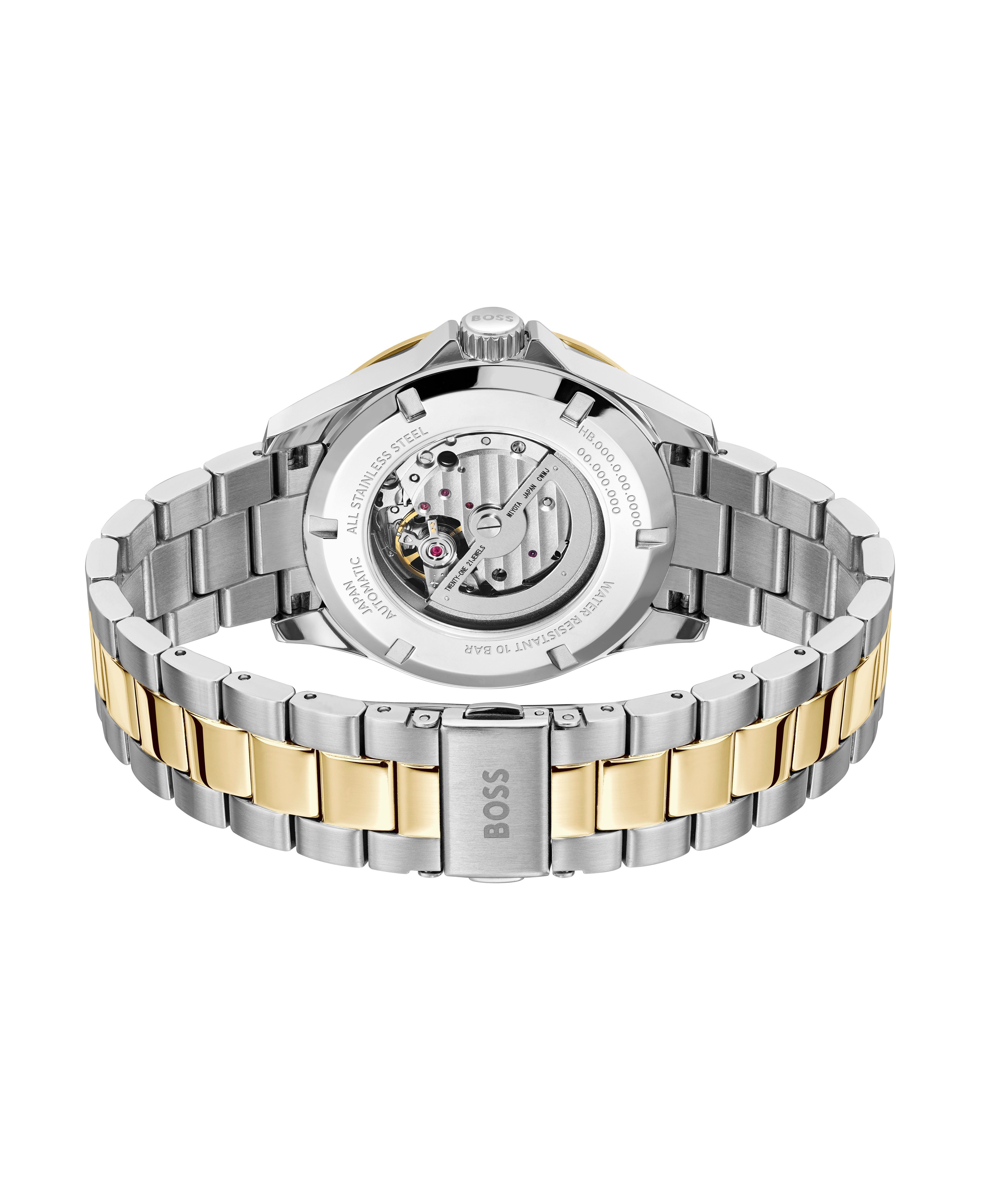 BOSS Automatikuhr TROPER AUTOMATIC 1514201, Armbanduhr, Herrenuhr, Mechanische Uhr, Edelstahlarmband, analog
