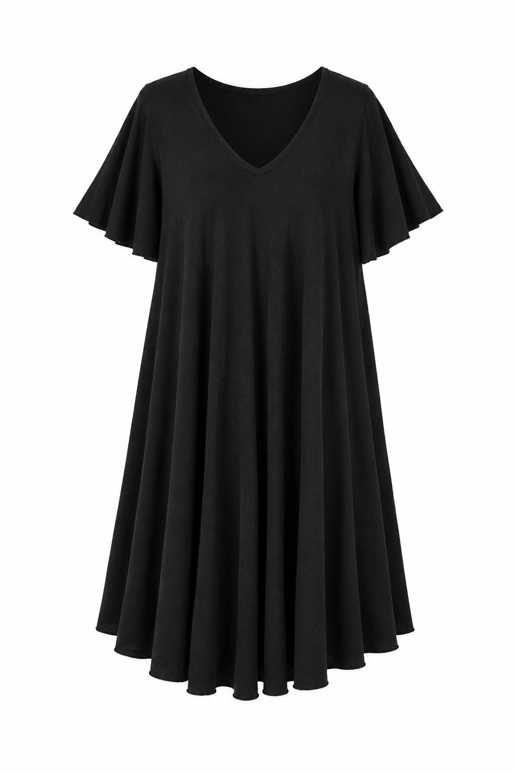 ITALY VIBES Sommerkleid - Kleid - Midikleid - Tunikakleid Damen - Schlupfkleid mit Flügelärmel ONE SIZE / passend für Größe M - XXL