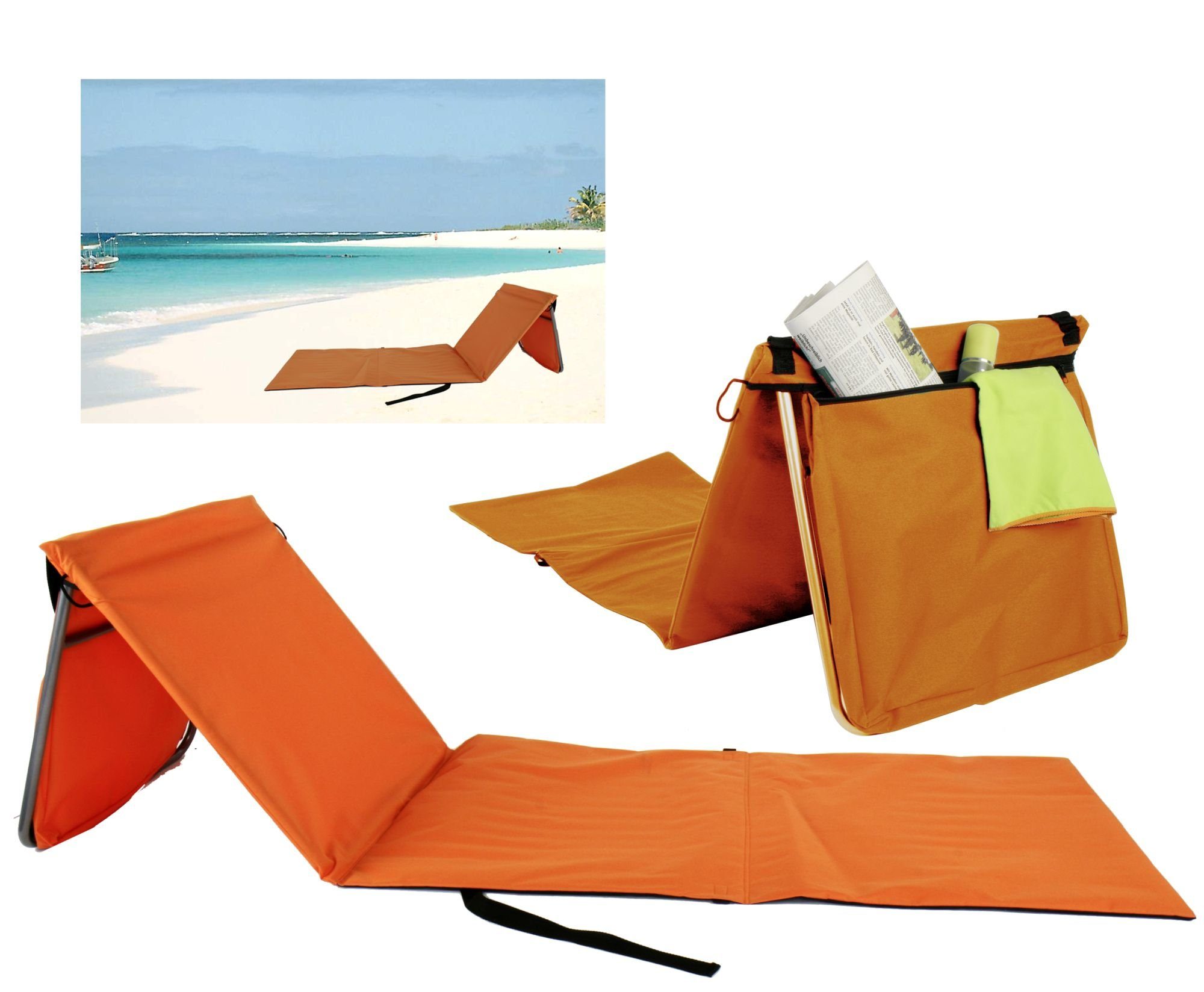 dynamic24 Strandtuch, Strandmatte Strandstuhl Rückenlehne Matte Strand