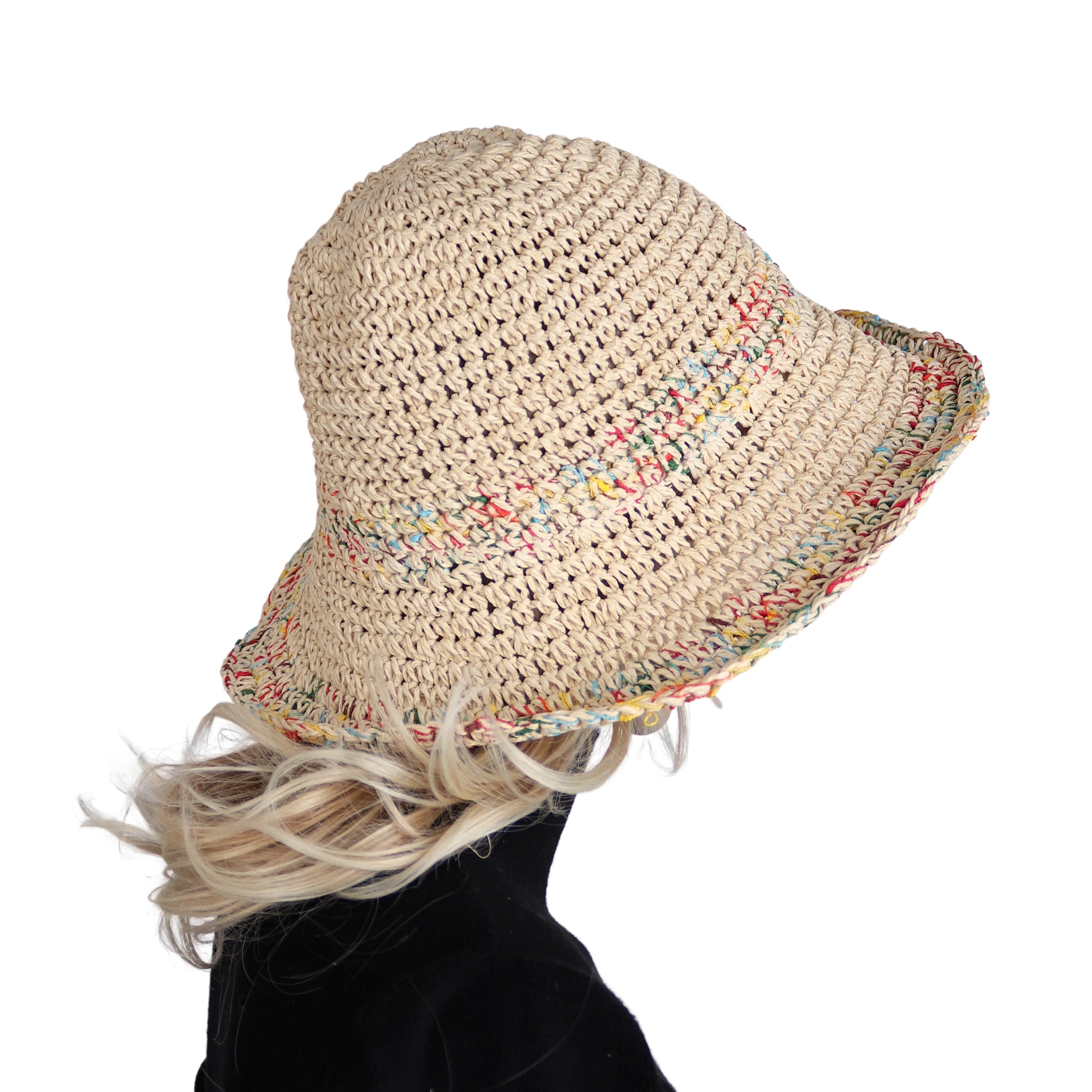 MIRROSI Strohhut Sonnenhut Sommerhut Strandhut Meliert günstig online kaufen