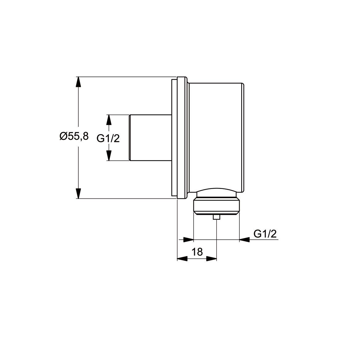 Ideal Standard Wandanschlussbogen Wandanschlussbogen B9448AA - für Unterputzarmaturen