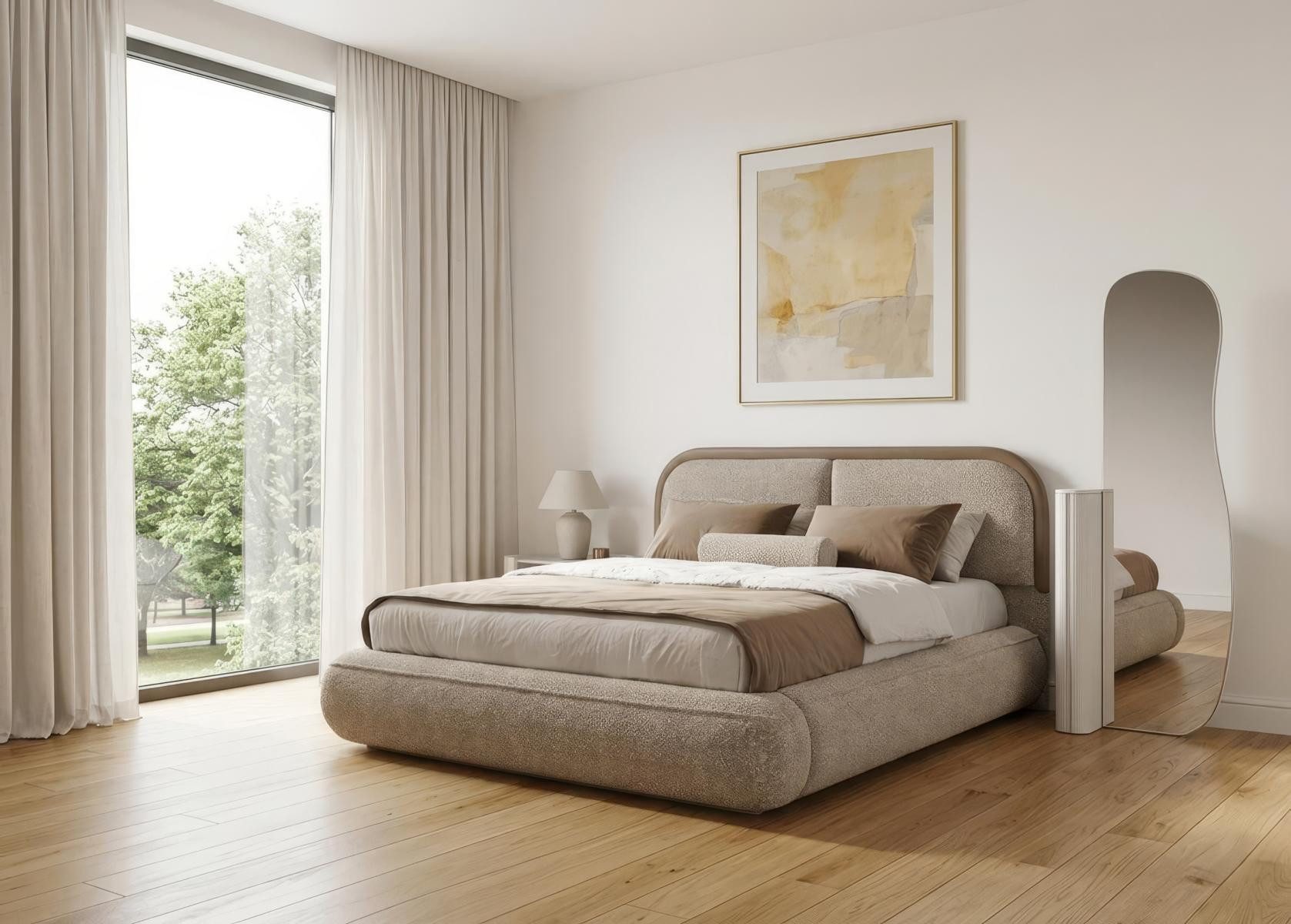 JVmoebel Dekospiegel Spiegel Modern Luxus Design gebogener Standspiegel Ganzkörperspiegel, Made in Europa