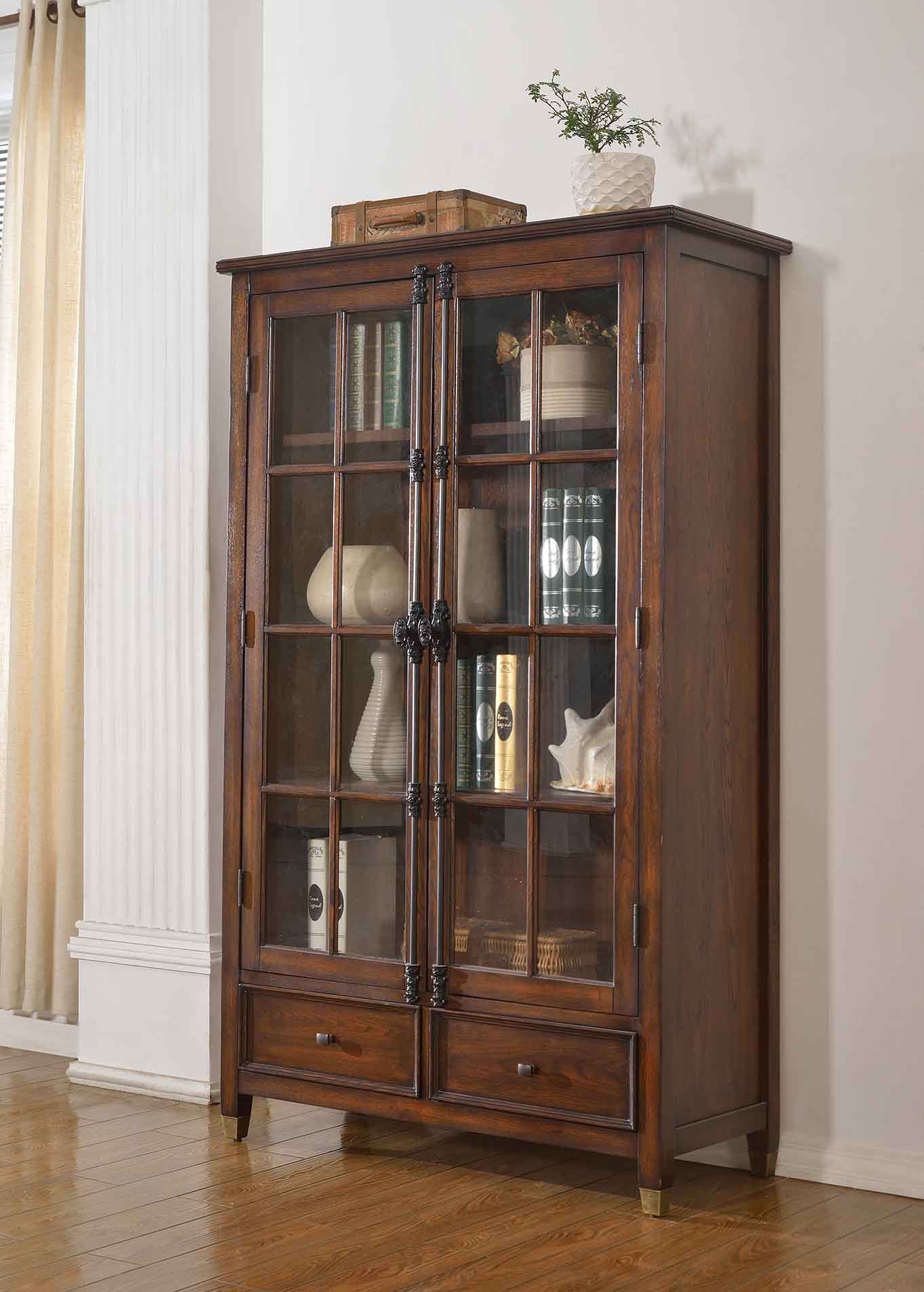 Vitrine Holzregal mit Glasvitrine und Kommode für stilvolle Aufbewahrung