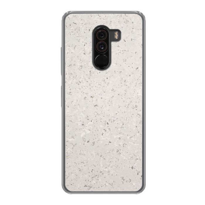 MuchoWow Handyhülle Granit - Grau - Muster - Design - Weiß Phone Case Handyhülle Xiaomi Pocophone F1 Silikon Schutzhülle