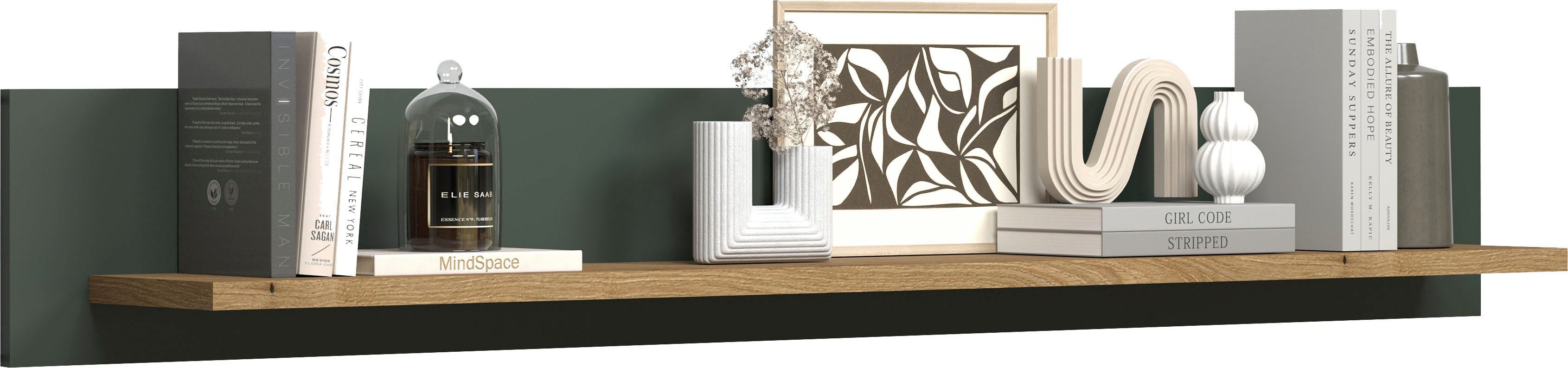 Home affaire Ablageregal Vienna, 1-tlg., Wandregal mit großzügiger Ablagefläche - (B/T/H) 156/22/22 cm