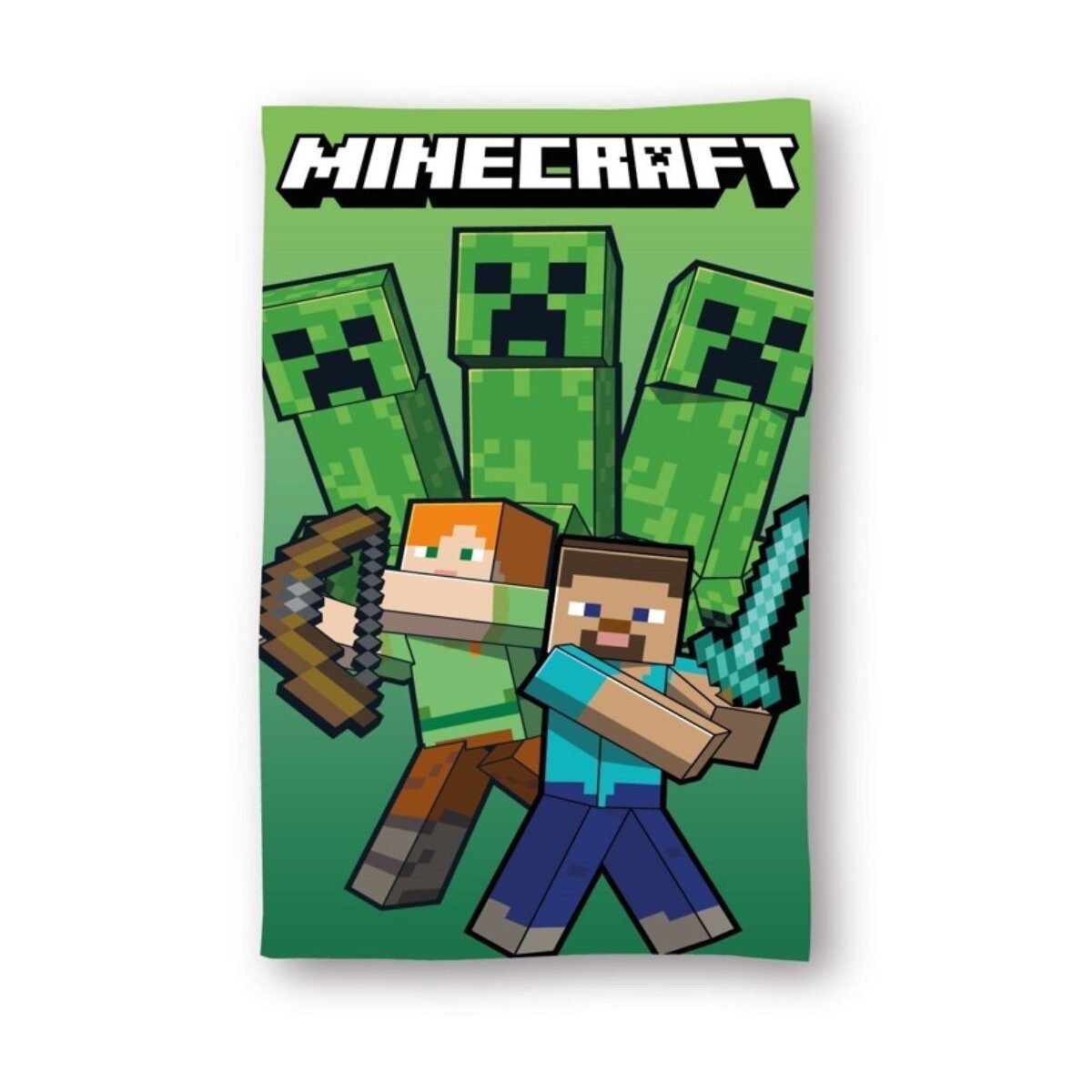 Minecraft Badetücher Minecraft Strandhandtuch 70x140 cm – Pixelspaß am Strand, 100% Baumwolle (1-St)