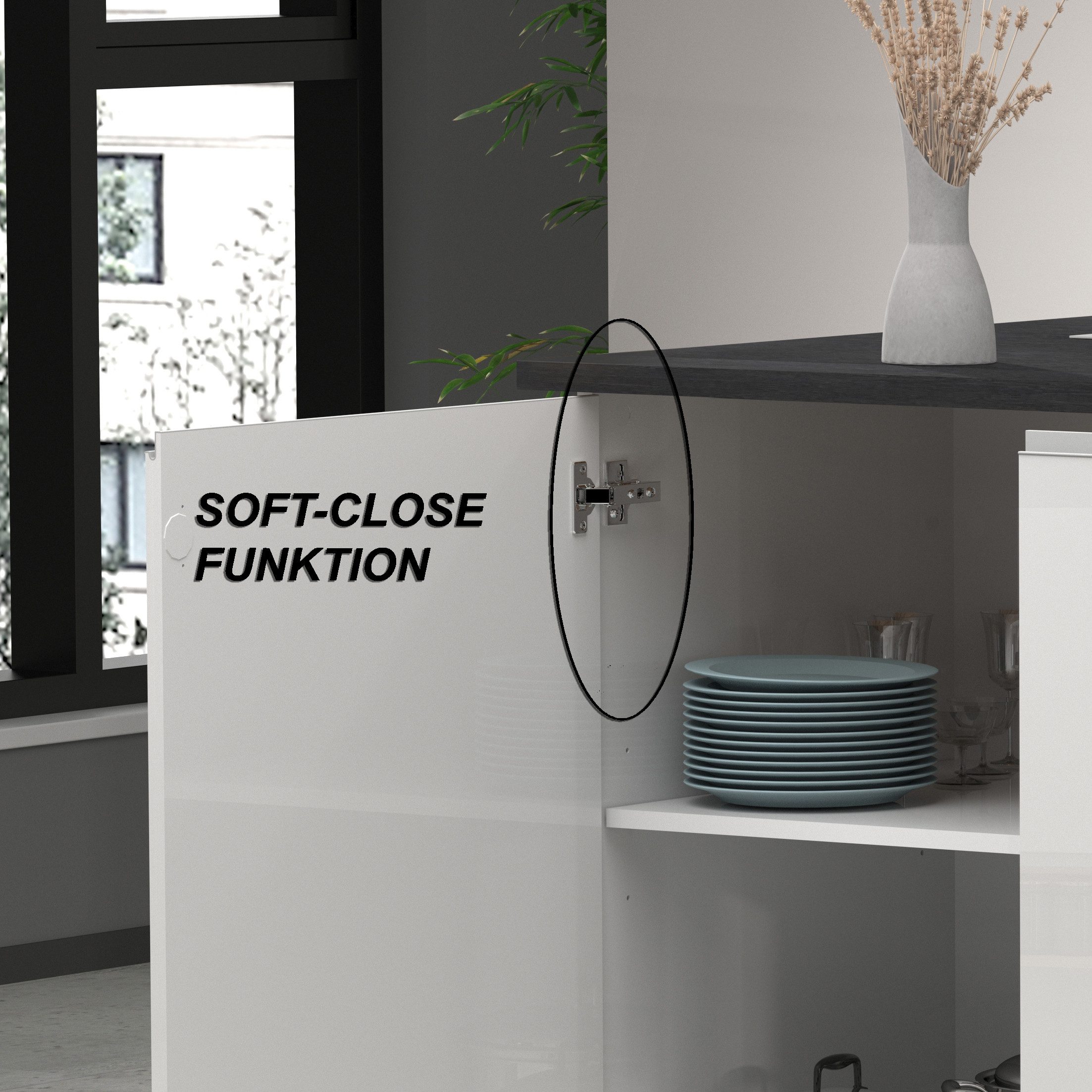 KOCHSTATION Kücheninsel Sole,Kochinsel,Küchenarbeitsblock,Inselküche,Arbeitsinsel, Breite 160 cm mit 2 Türen,4 Fächer, Arbeitsplatte, Aluminiumgriff