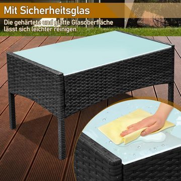 Bettizia Gartenlounge-Set Sitzgruppe Rattan Sitzgarnitur für 4 Personen Gartenmöbel Polyrattan